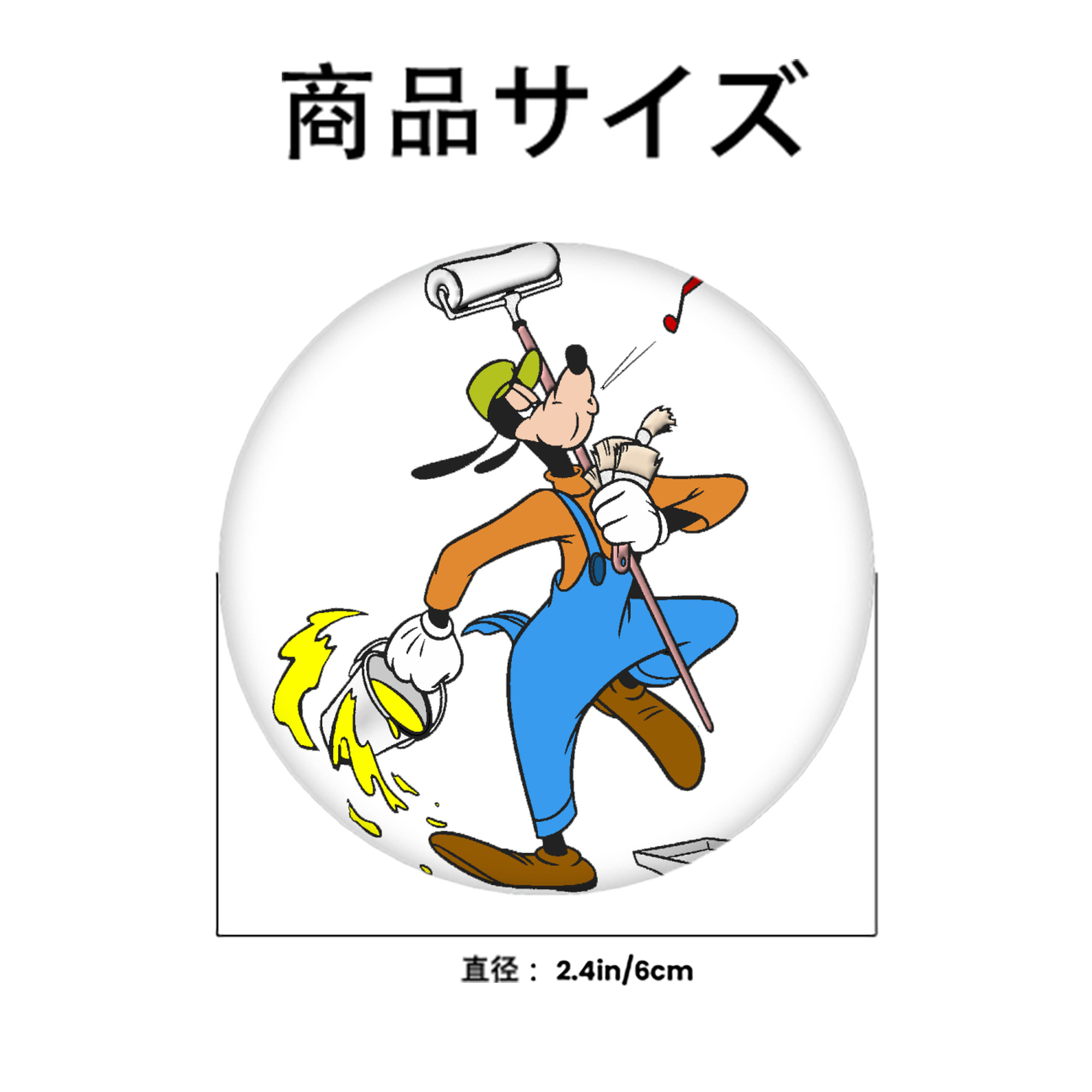 ミッキーマウス Mickey Mouse 6cm 缶バッジ 複数セット