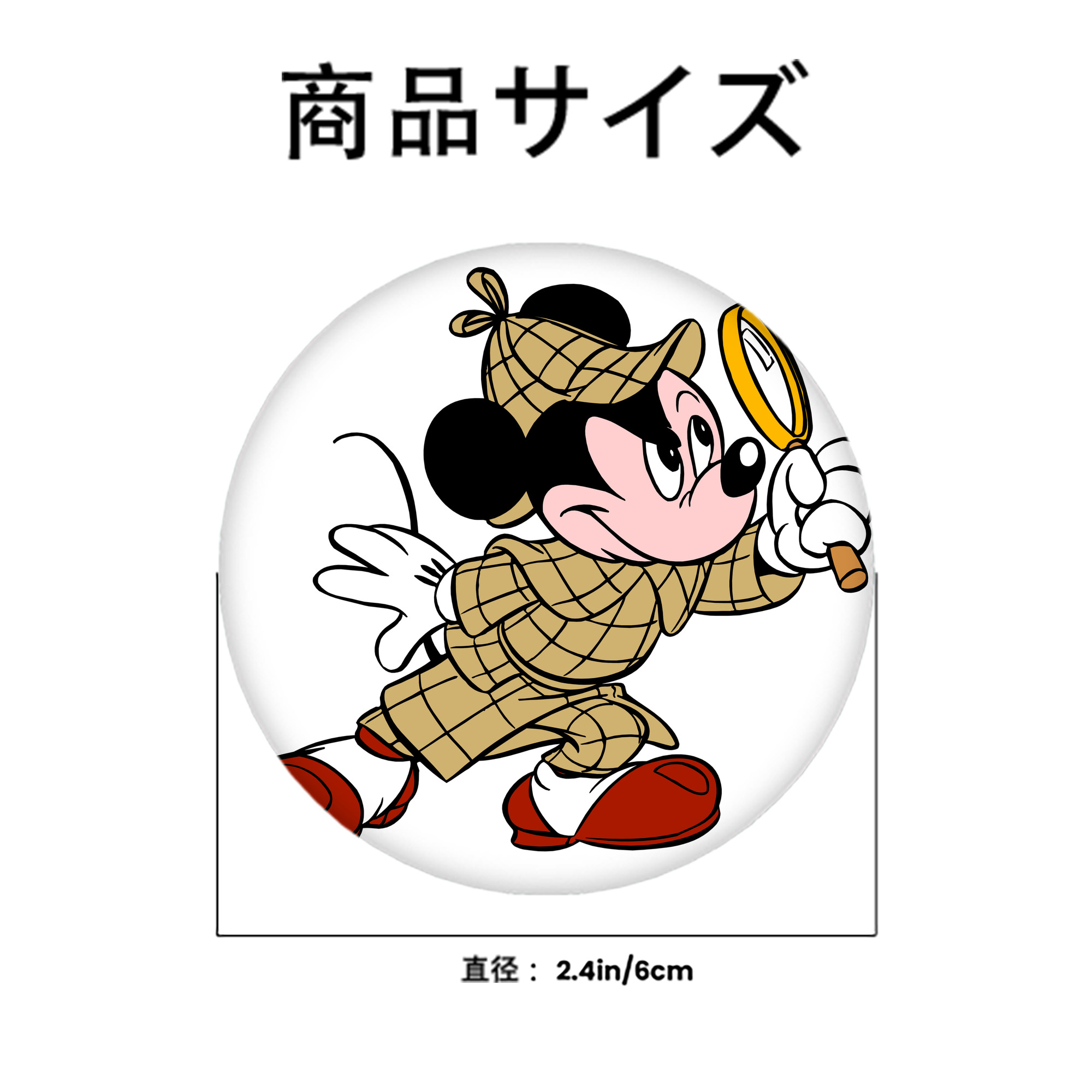 ミッキーマウス Mickey Mouse 6cm 缶バッジ 複数セット