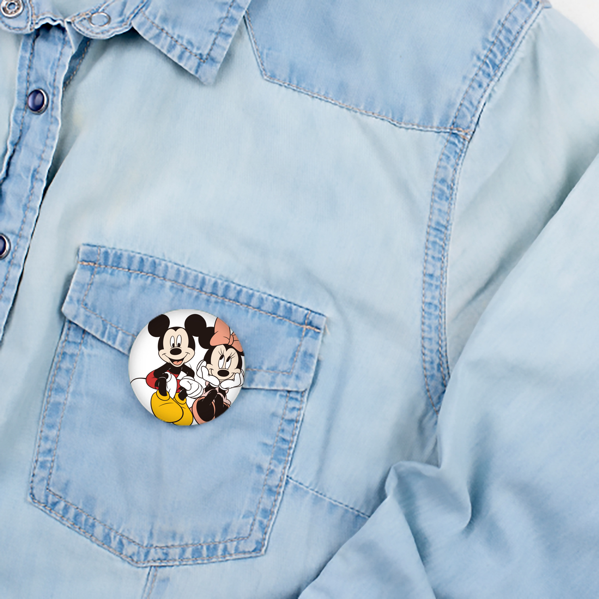 ミッキーマウス Mickey Mouse 6cm 缶バッジ 複数セット