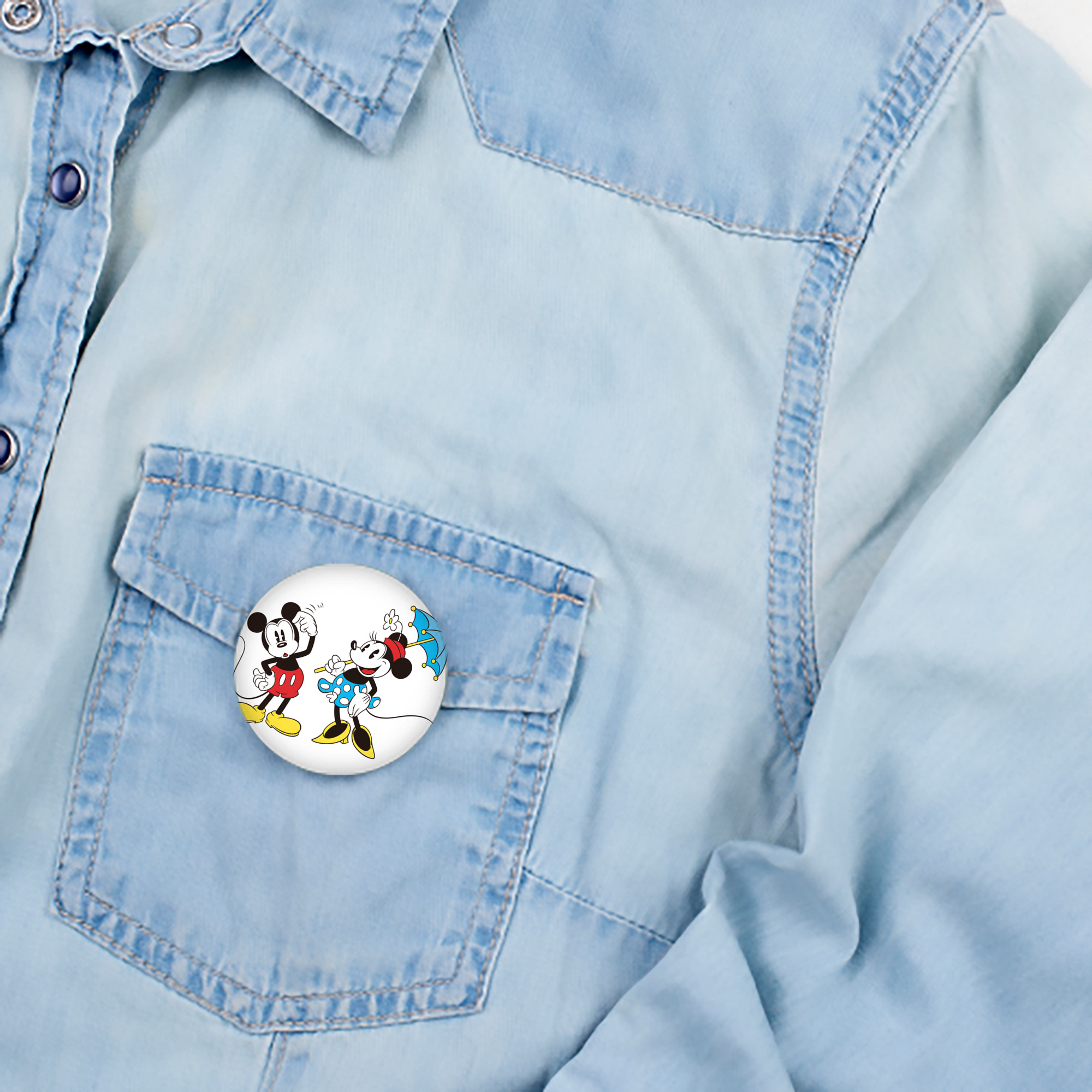 ミッキーマウス Mickey Mouse 6cm 缶バッジ 複数セット