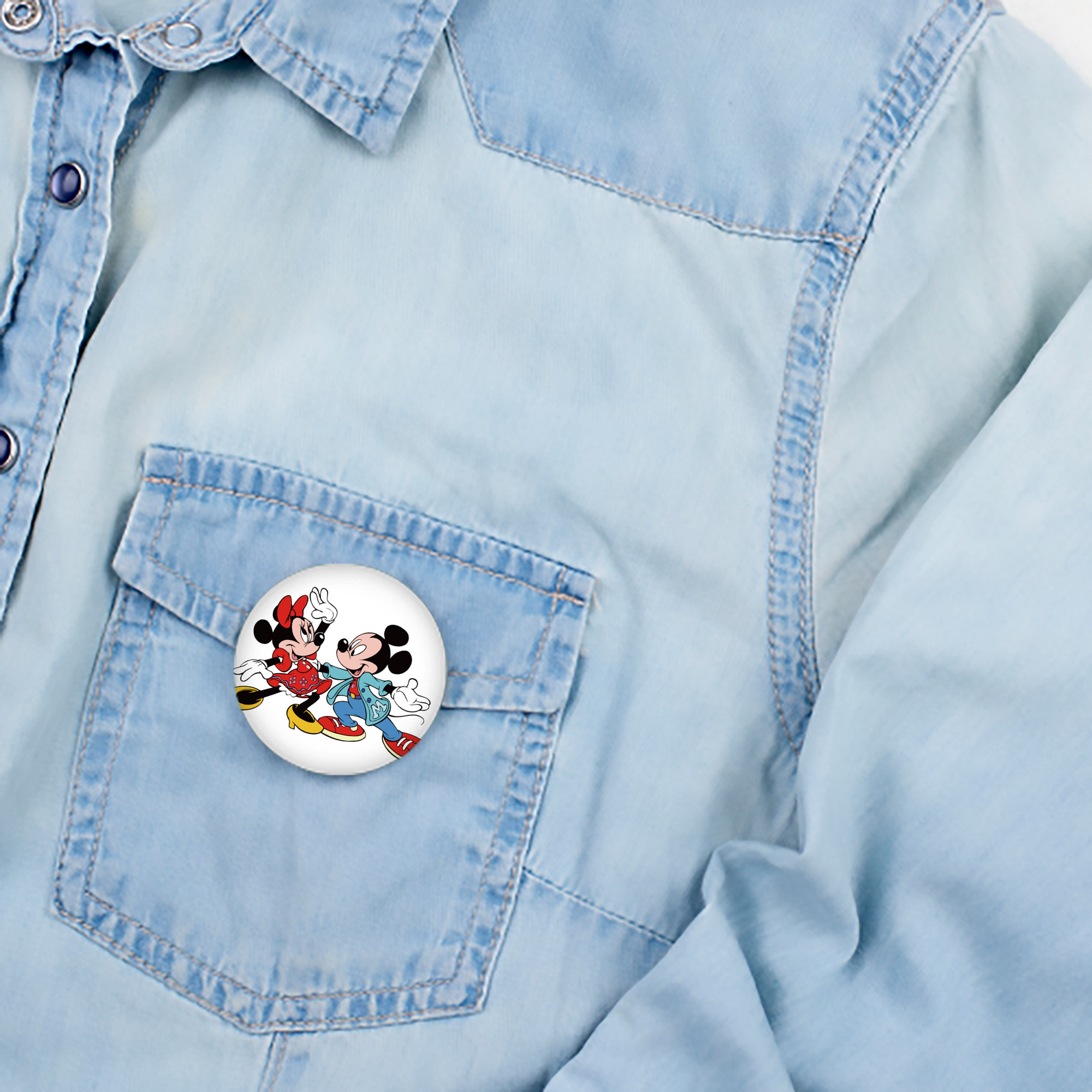 ミッキーマウス Mickey Mouse 6cm 缶バッジ 複数セット