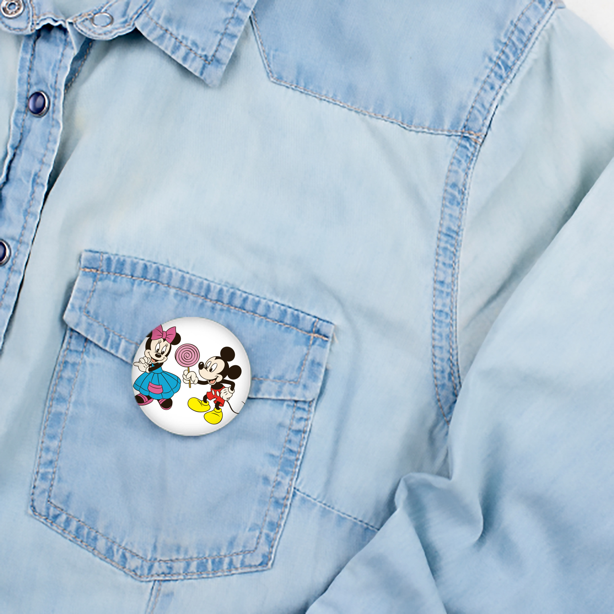 ミッキーマウス Mickey Mouse 6cm 缶バッジ 複数セット
