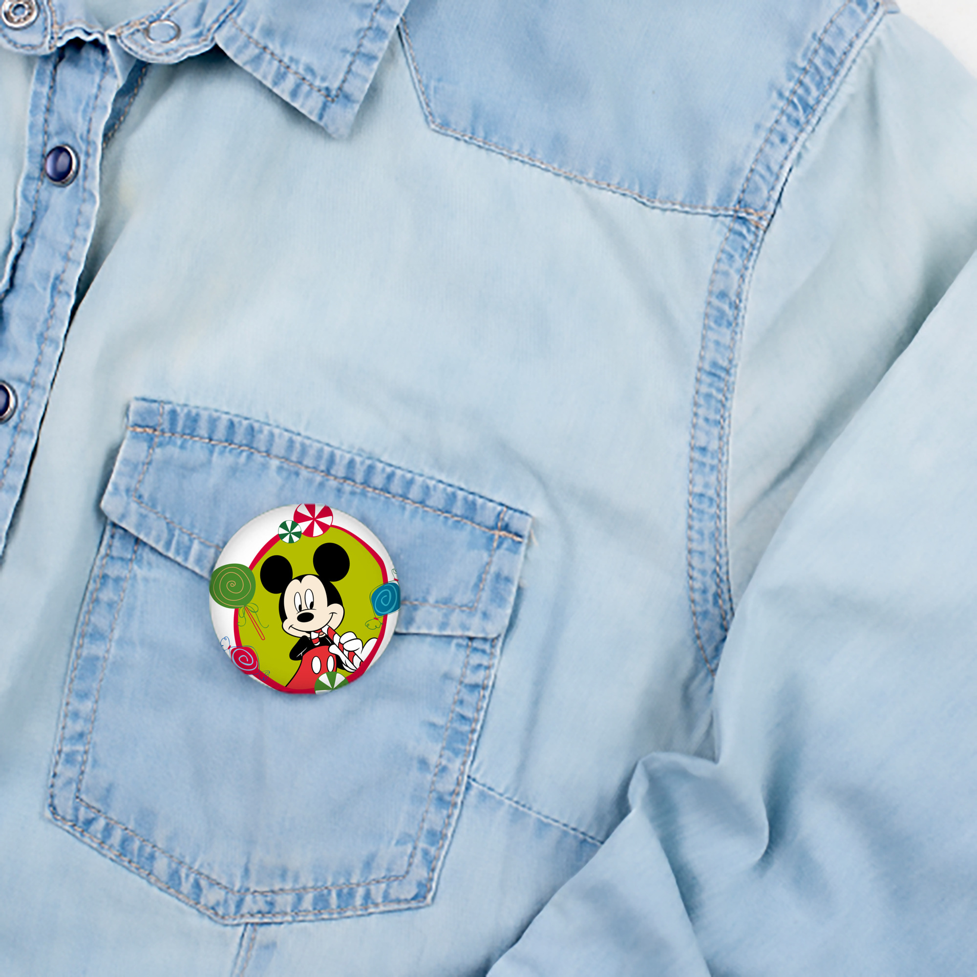 ミッキーマウス Mickey Mouse 6cm 缶バッジ 複数セット