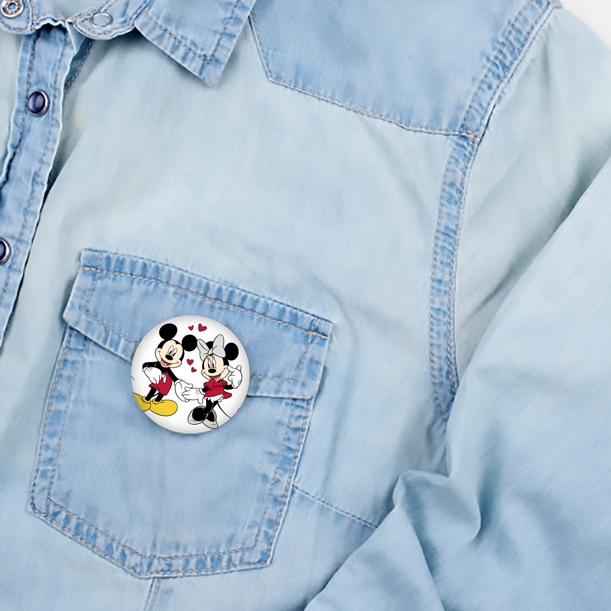 ミッキーマウス Mickey Mouse 6cm 缶バッジ 複数セット