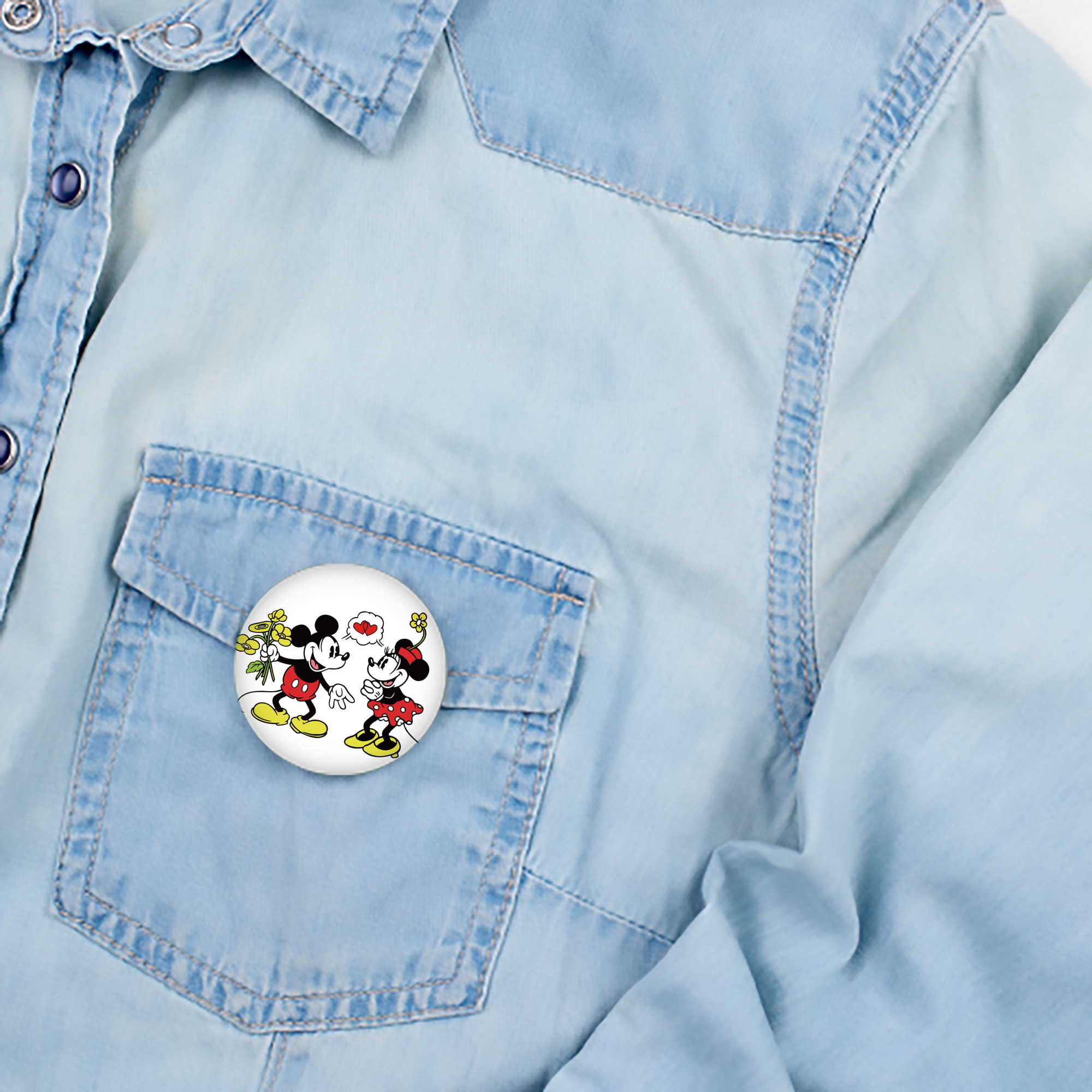 ミッキーマウス Mickey Mouse 6cm 缶バッジ 複数セット