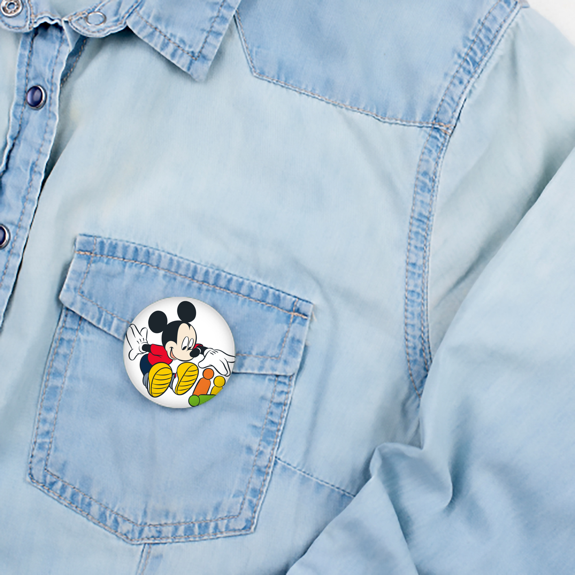 ミッキーマウス Mickey Mouse 6cm 缶バッジ 複数セット