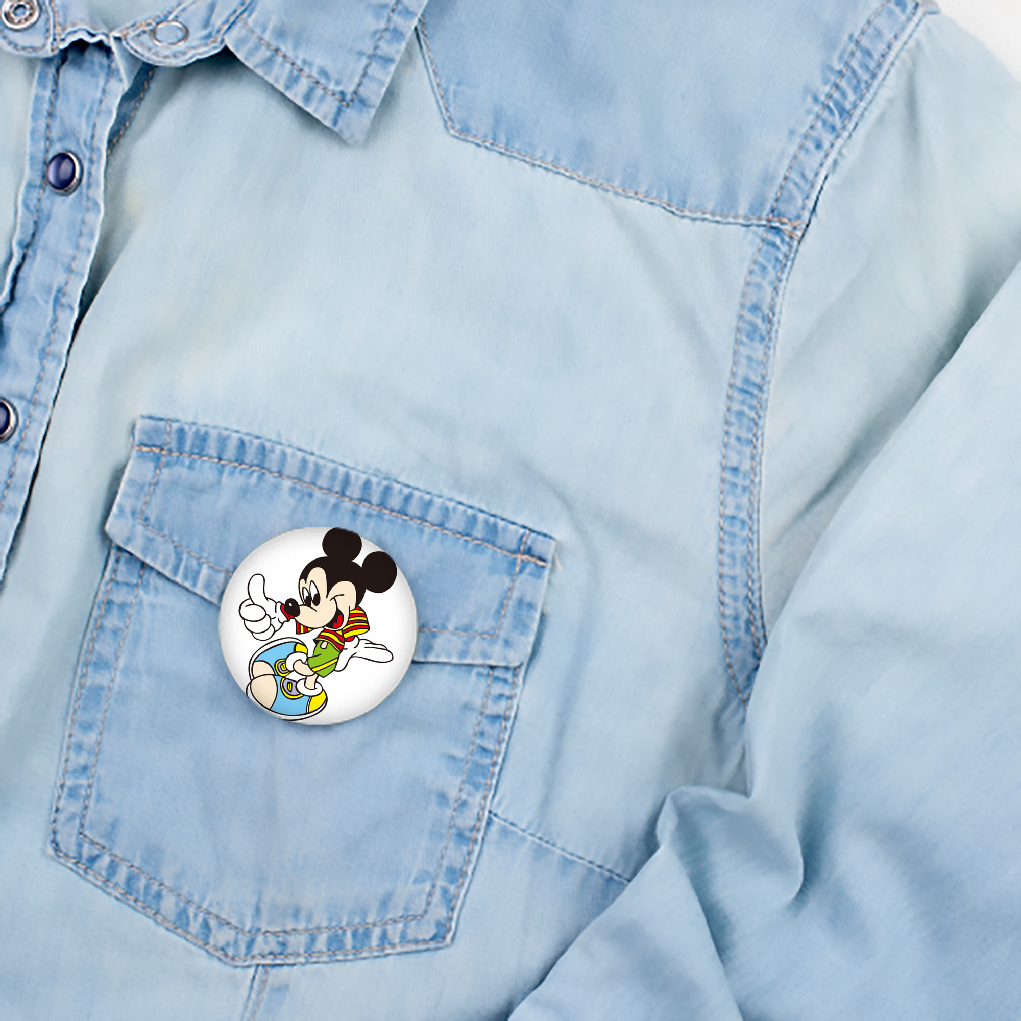 ミッキーマウス Mickey Mouse 6cm 缶バッジ 複数セット