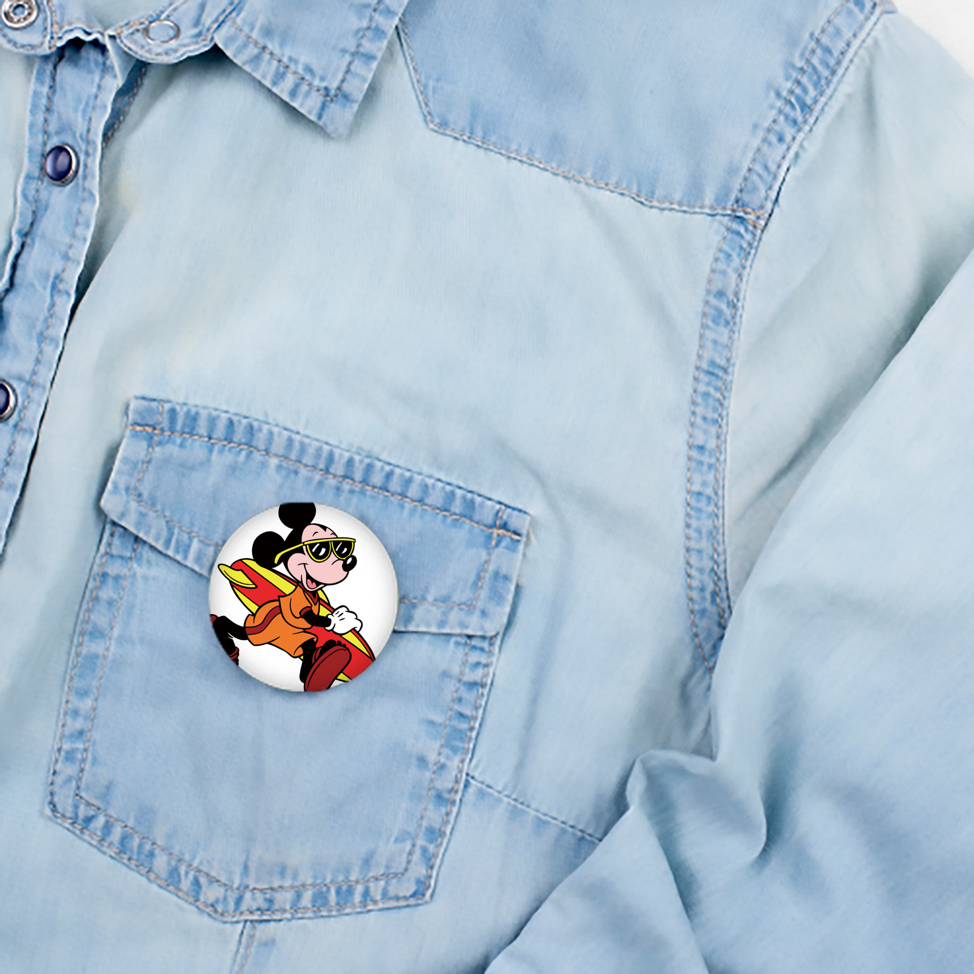 ミッキーマウス Mickey Mouse 6cm 缶バッジ 複数セット