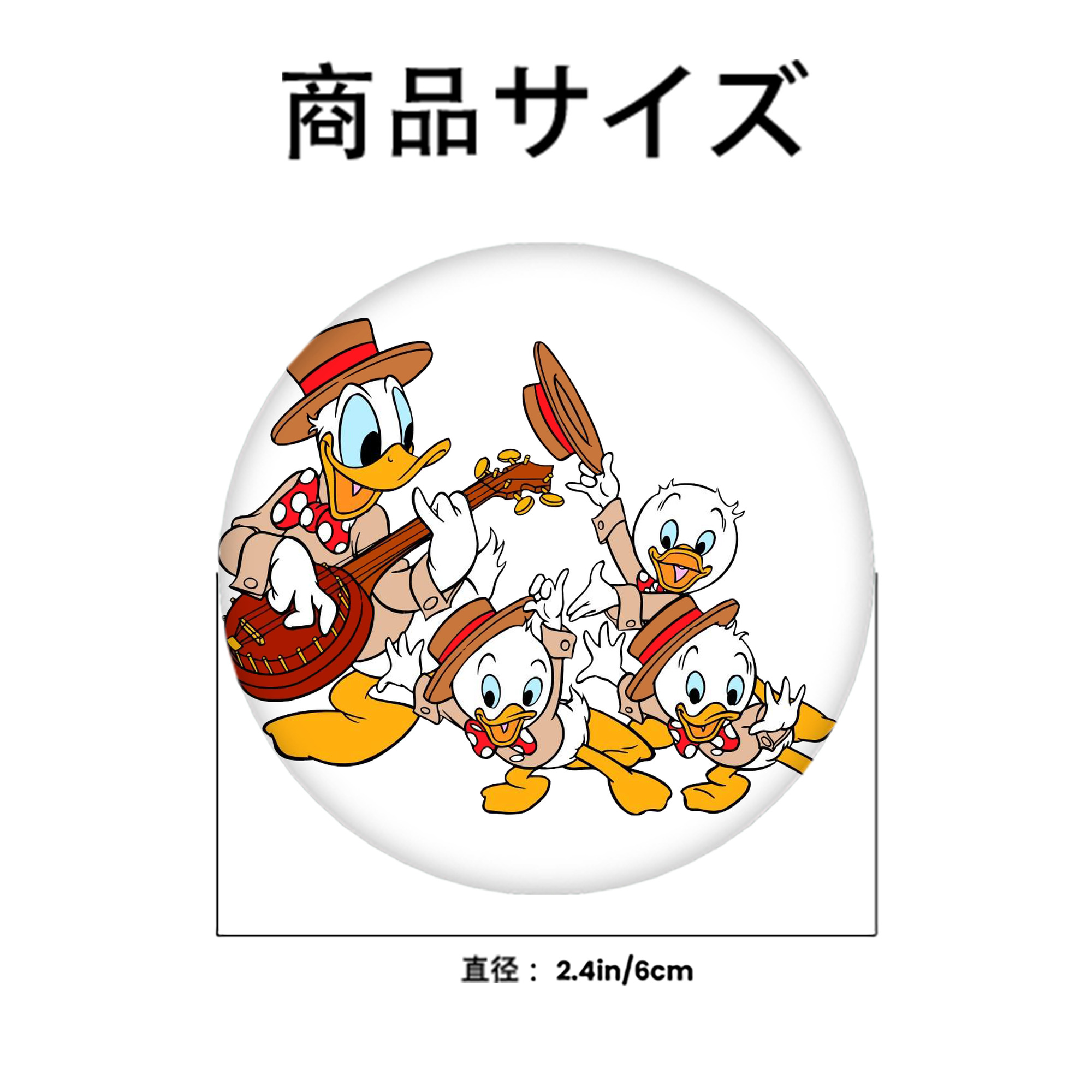 ミッキーマウス Mickey Mouse 6cm 缶バッジ 複数セット