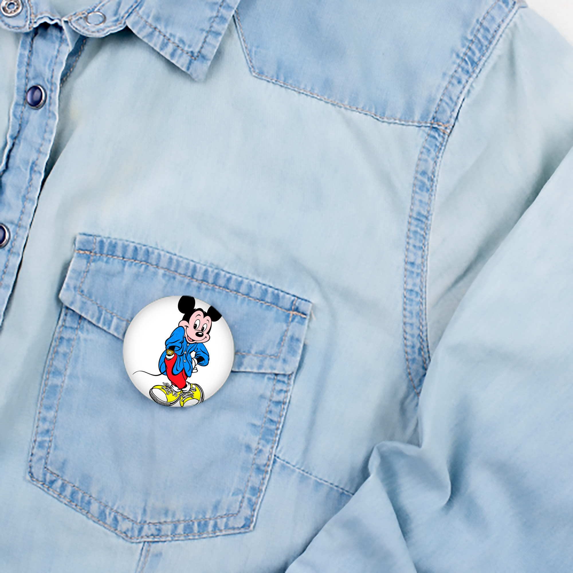 ミッキーマウス Mickey Mouse 6cm 缶バッジ 複数セット