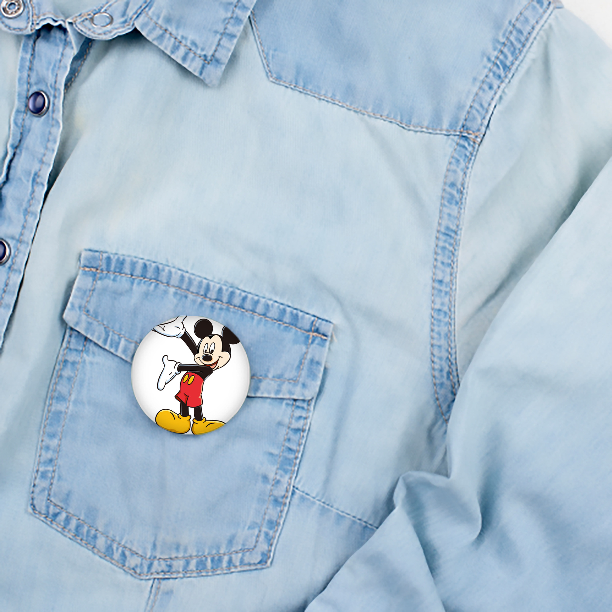 ミッキーマウス Mickey Mouse 6cm 缶バッジ 複数セット