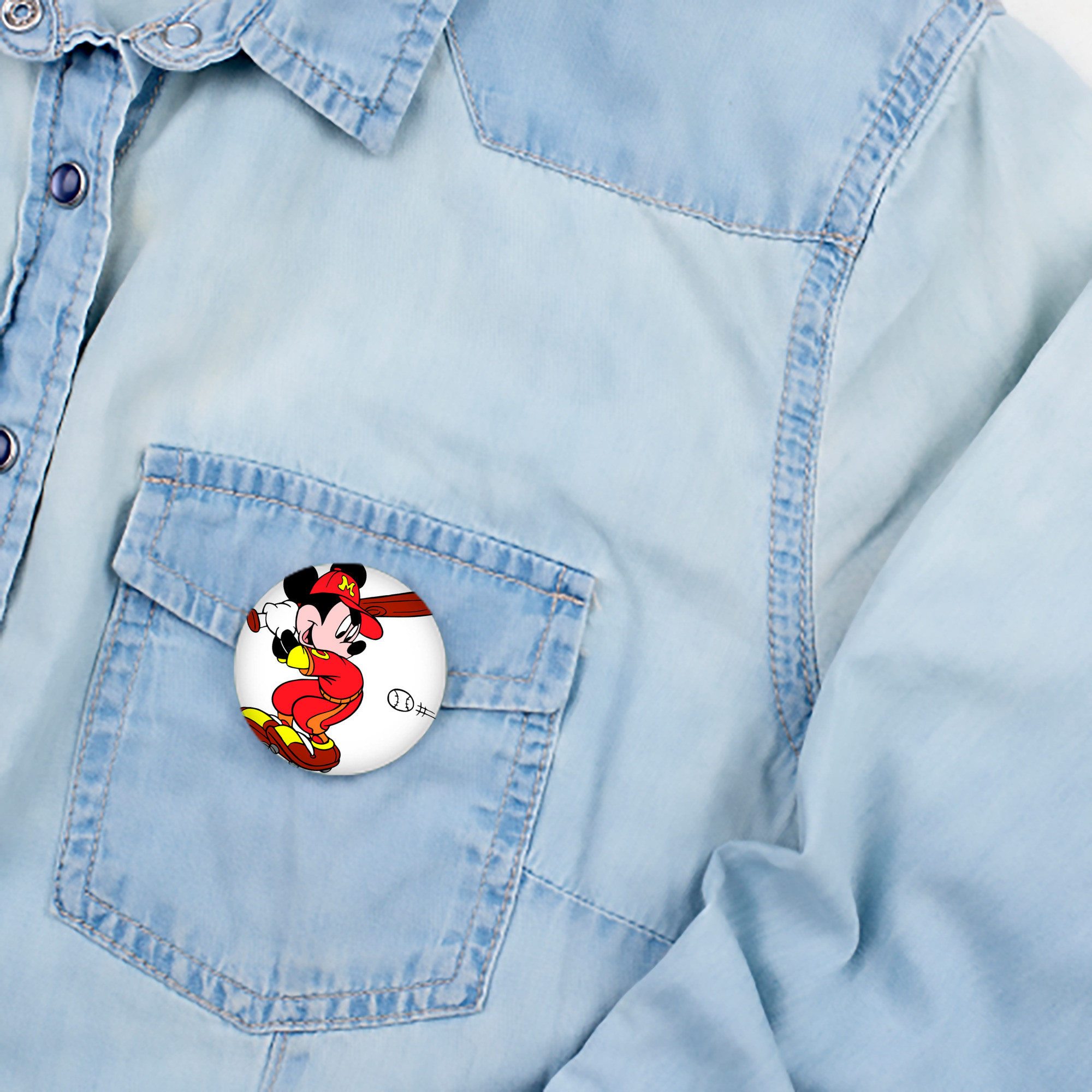 ミッキーマウス Mickey Mouse 6cm 缶バッジ 複数セット