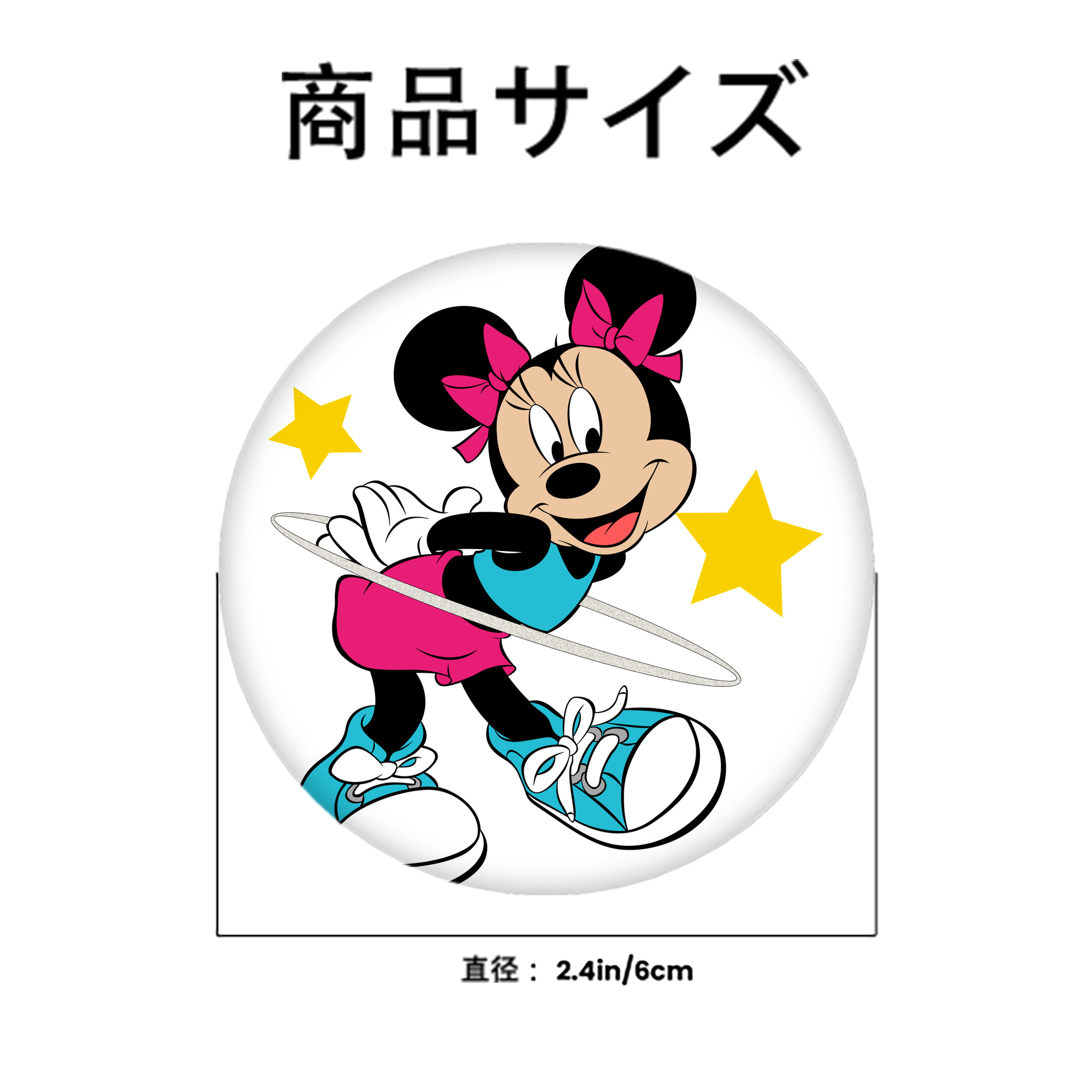 ミッキーマウス Mickey Mouse 6cm 缶バッジ 複数セット