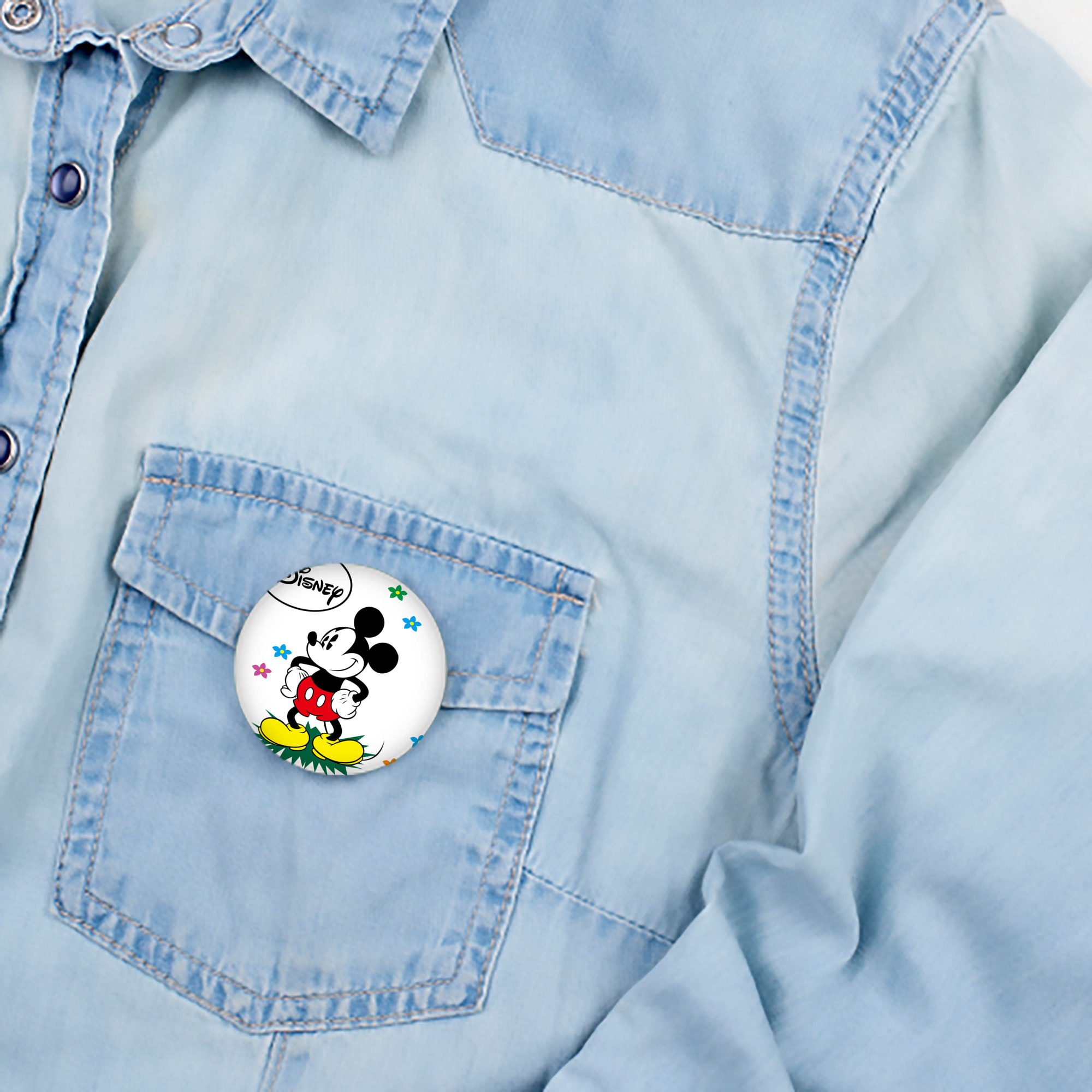 ミッキーマウス Mickey Mouse 6cm 缶バッジ 複数セット