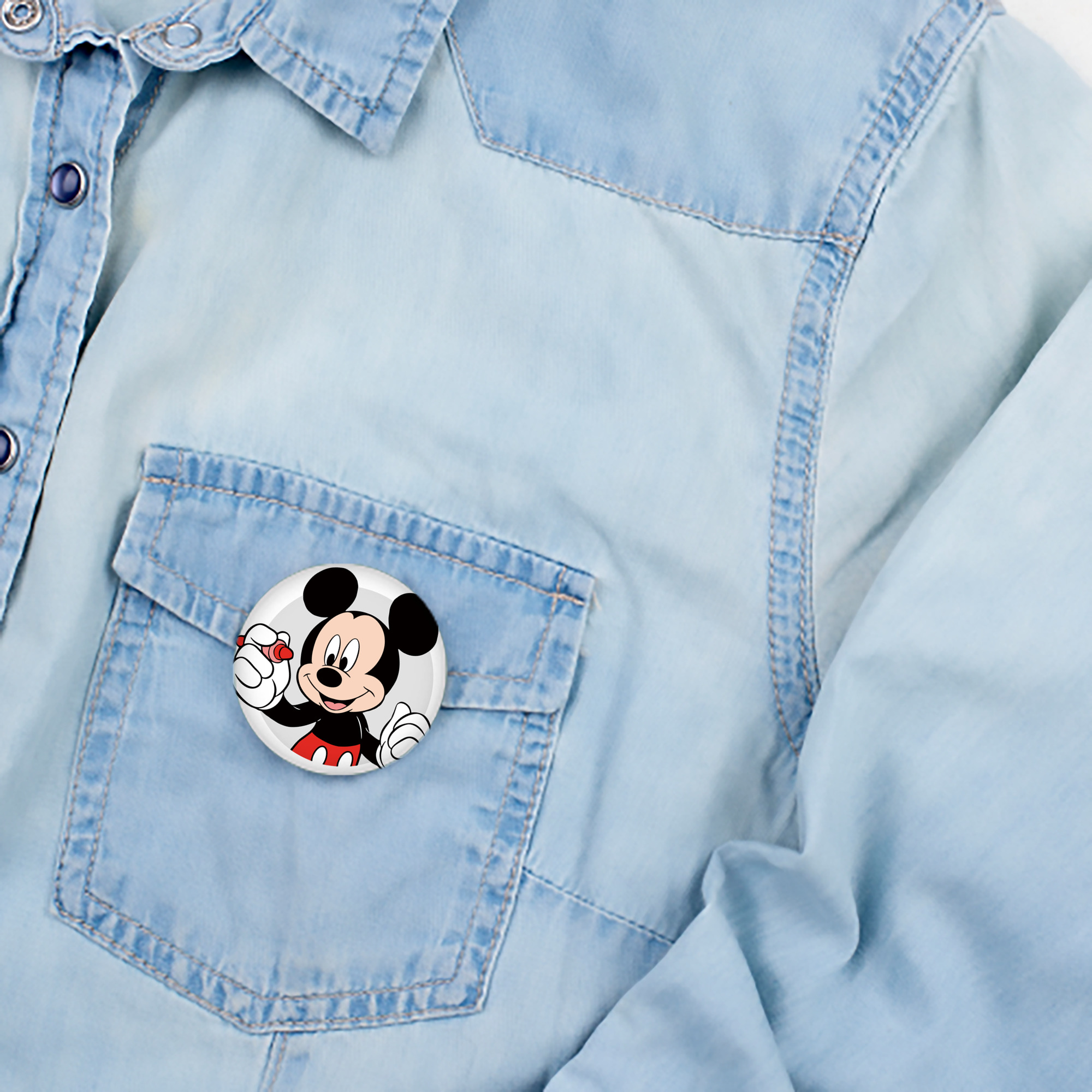 ミッキーマウス Mickey Mouse 6cm 缶バッジ 複数セット
