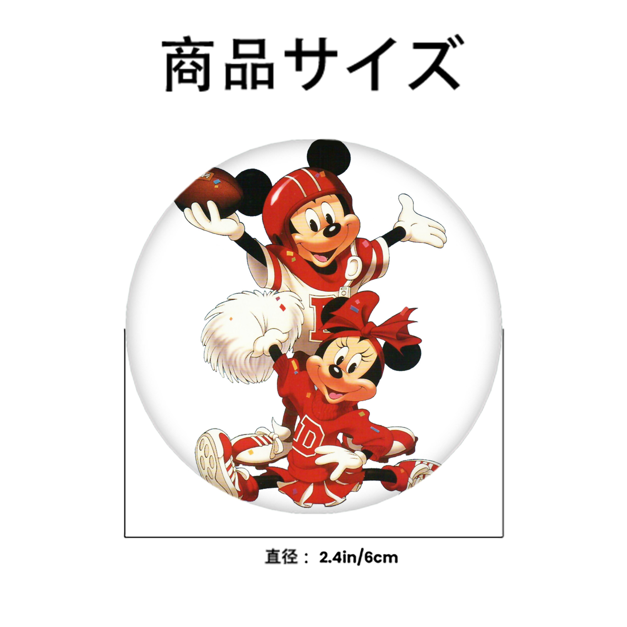 ミッキーマウス Mickey Mouse 6cm 缶バッジ 複数セット