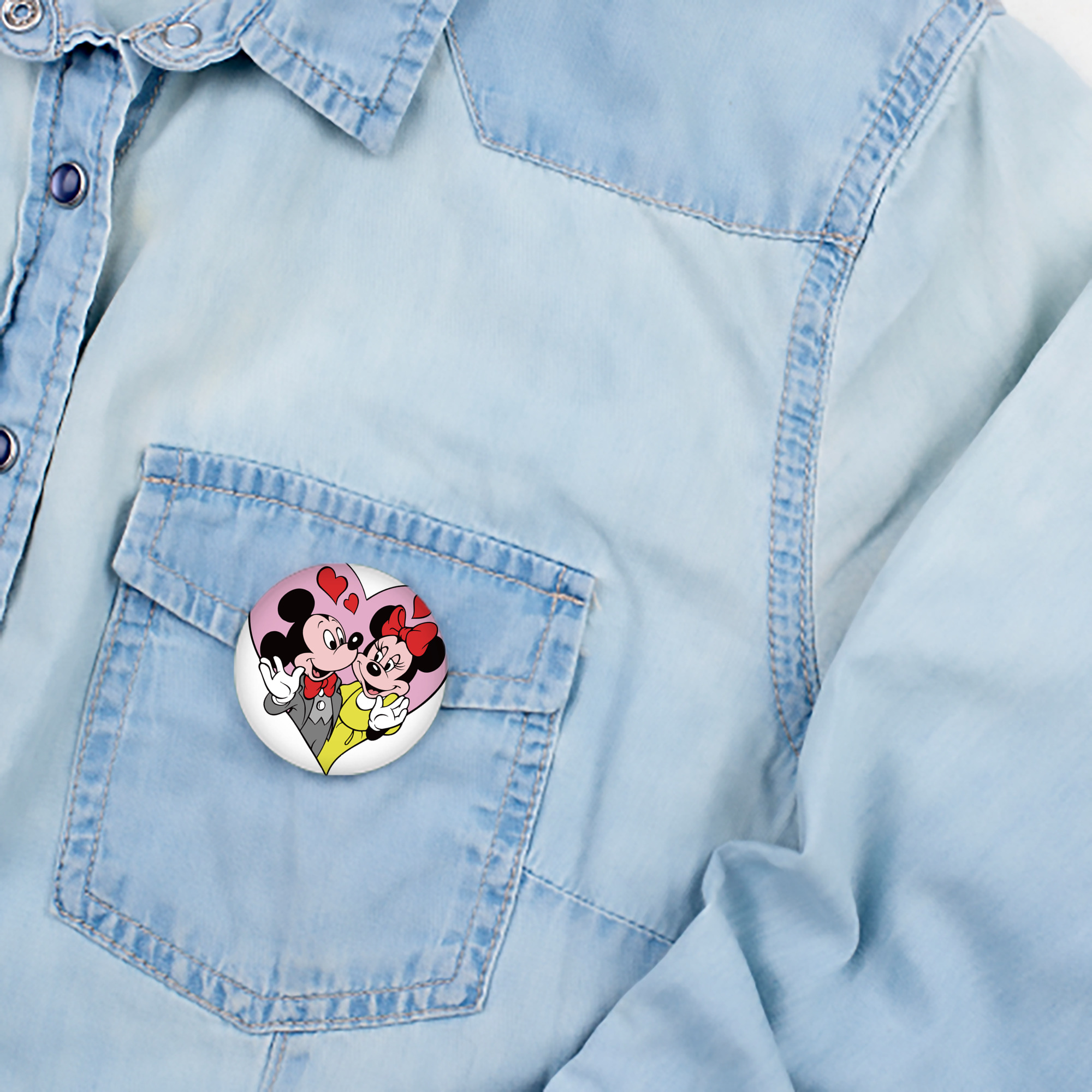 ミッキーマウス Mickey Mouse 6cm 缶バッジ 複数セット