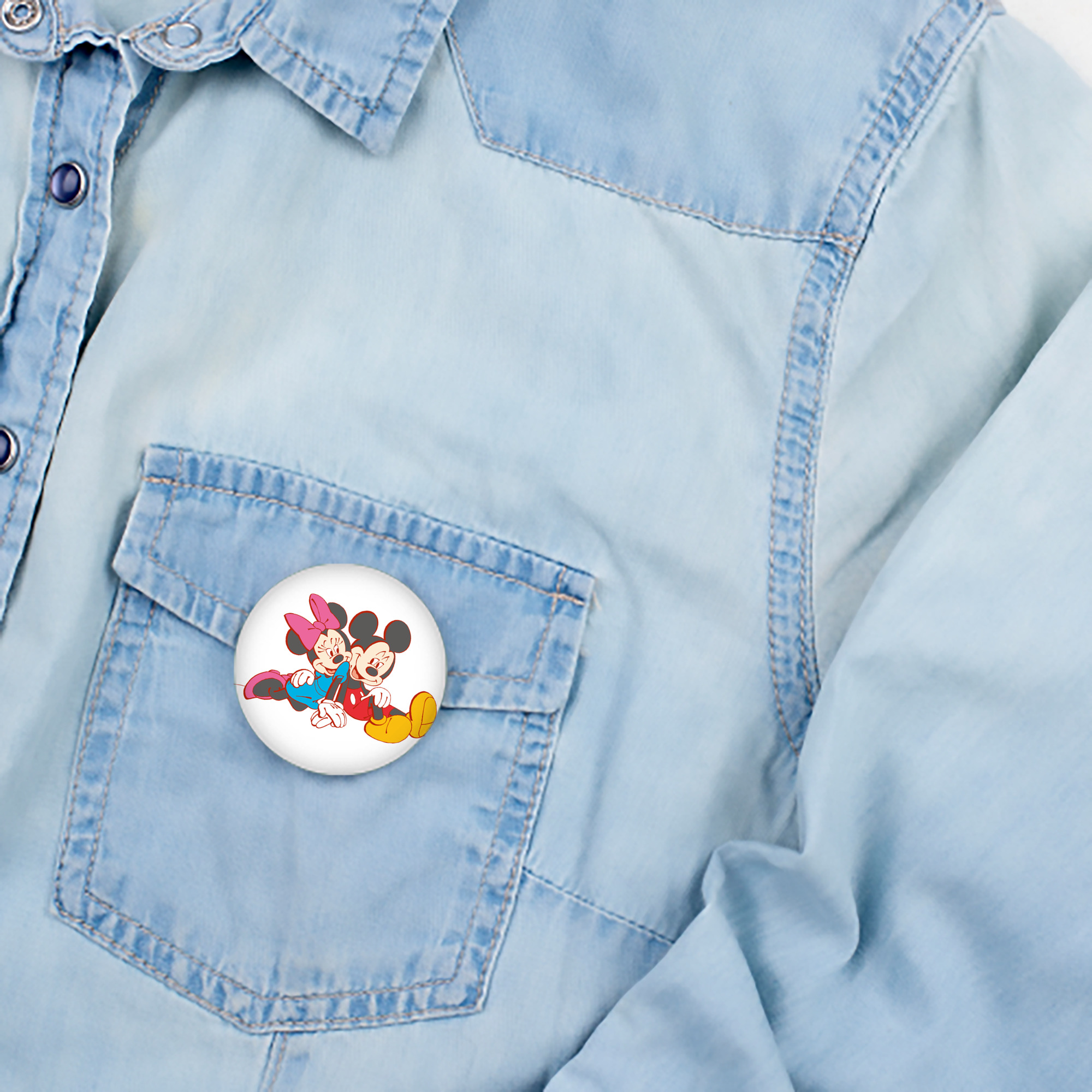 ミッキーマウス Mickey Mouse 6cm 缶バッジ 複数セット