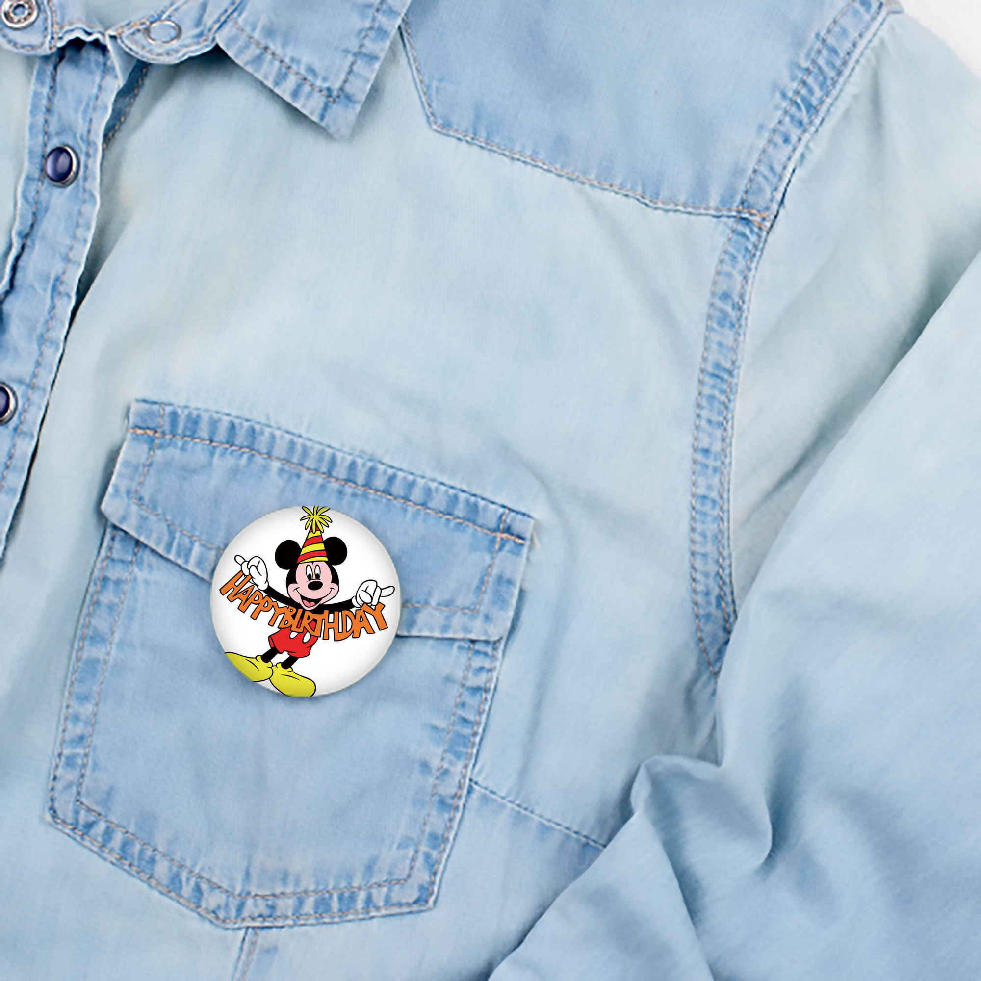 ミッキーマウス Mickey Mouse 6cm 缶バッジ 複数セット