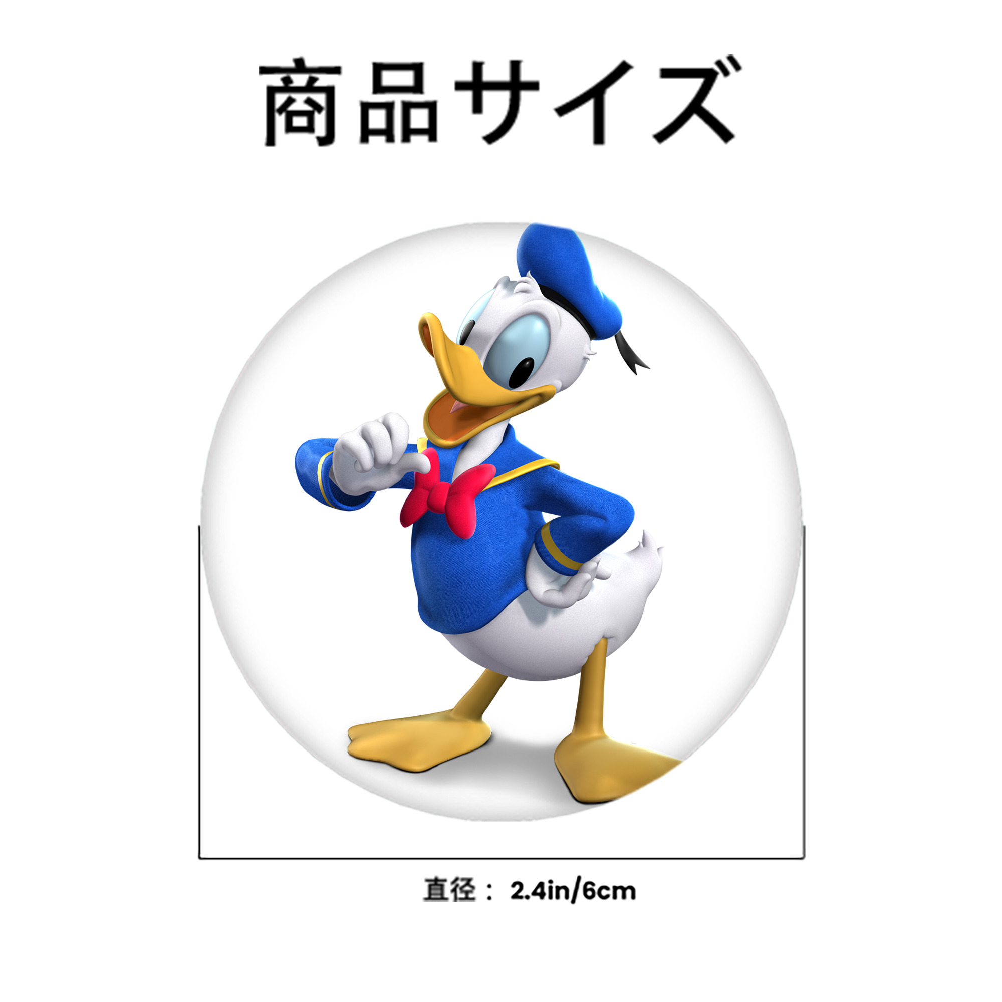 ミッキーマウス Mickey Mouse 6cm 缶バッジ 複数セット