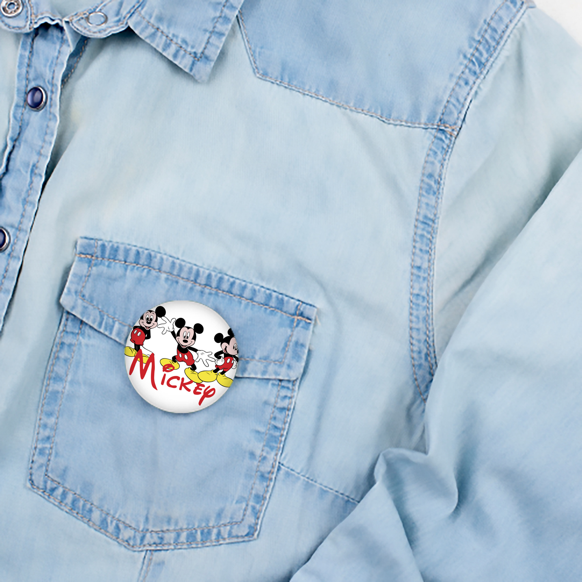 ミッキーマウス Mickey Mouse 6cm 缶バッジ 複数セット