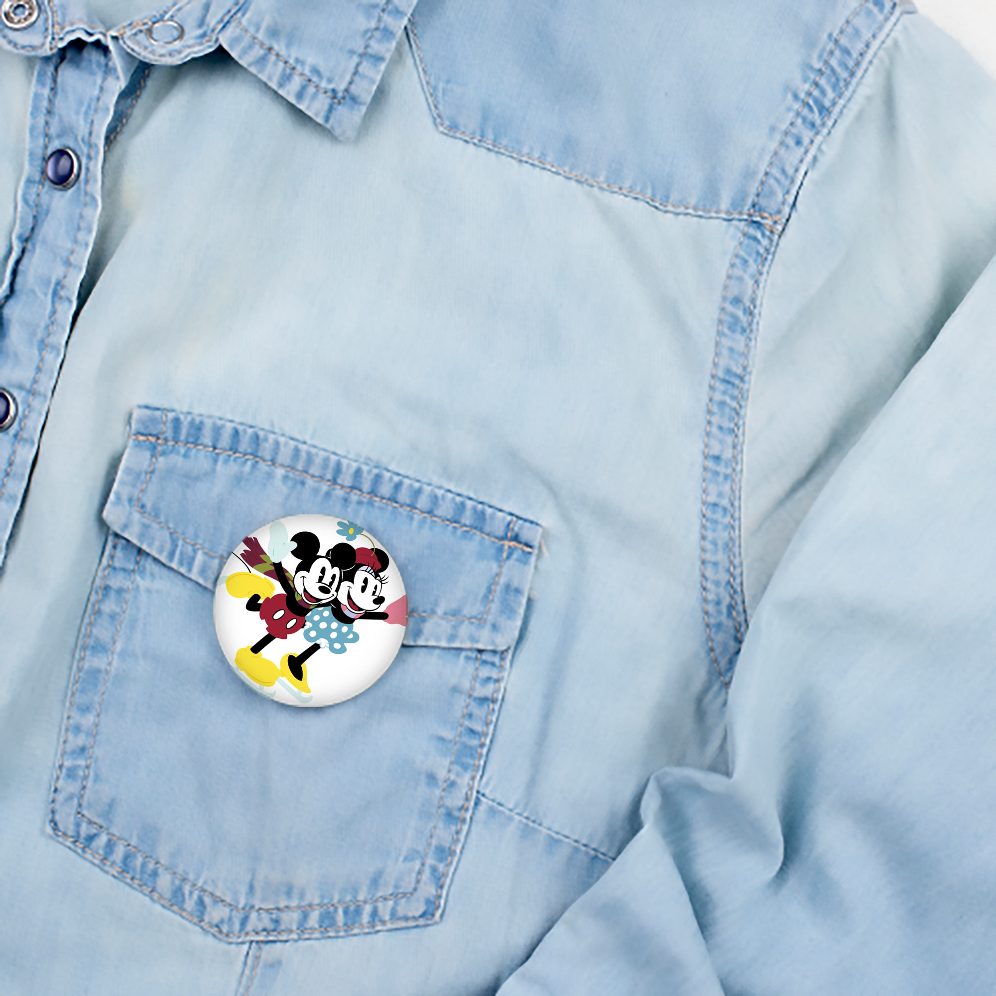 ミッキーマウス Mickey Mouse 6cm 缶バッジ 複数セット
