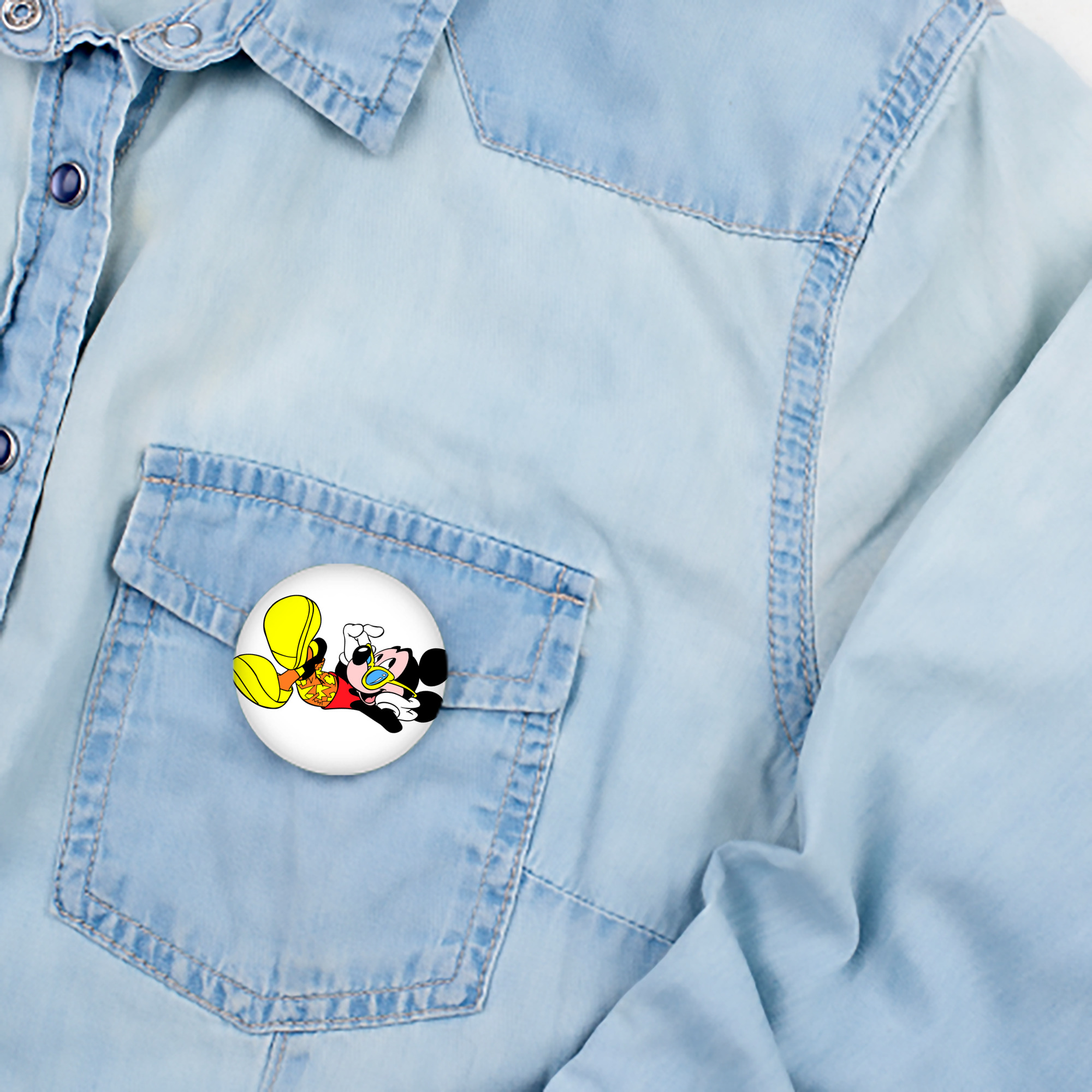 ミッキーマウス Mickey Mouse 6cm 缶バッジ 複数セット