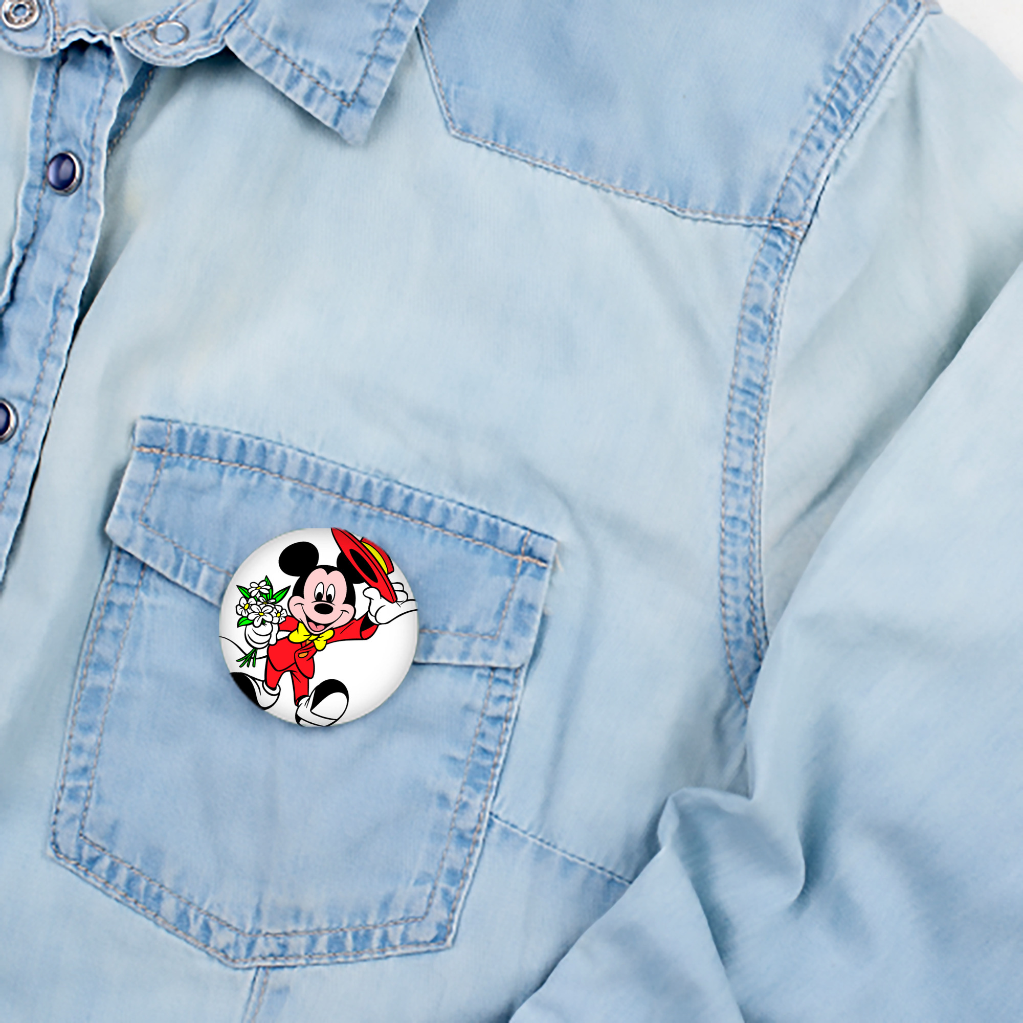 ミッキーマウス Mickey Mouse 6cm 缶バッジ 複数セット