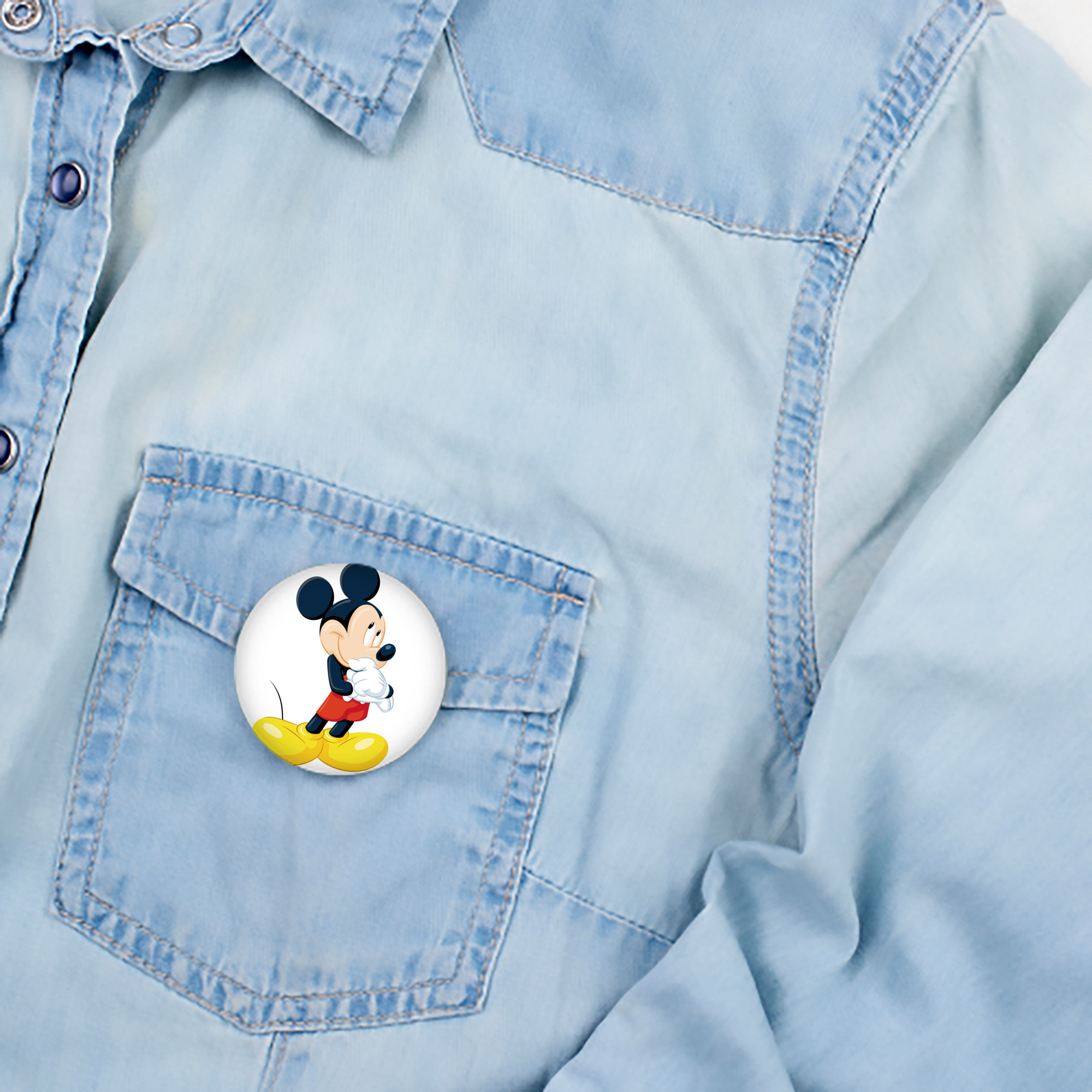 ミッキーマウス Mickey Mouse 6cm 缶バッジ 複数セット