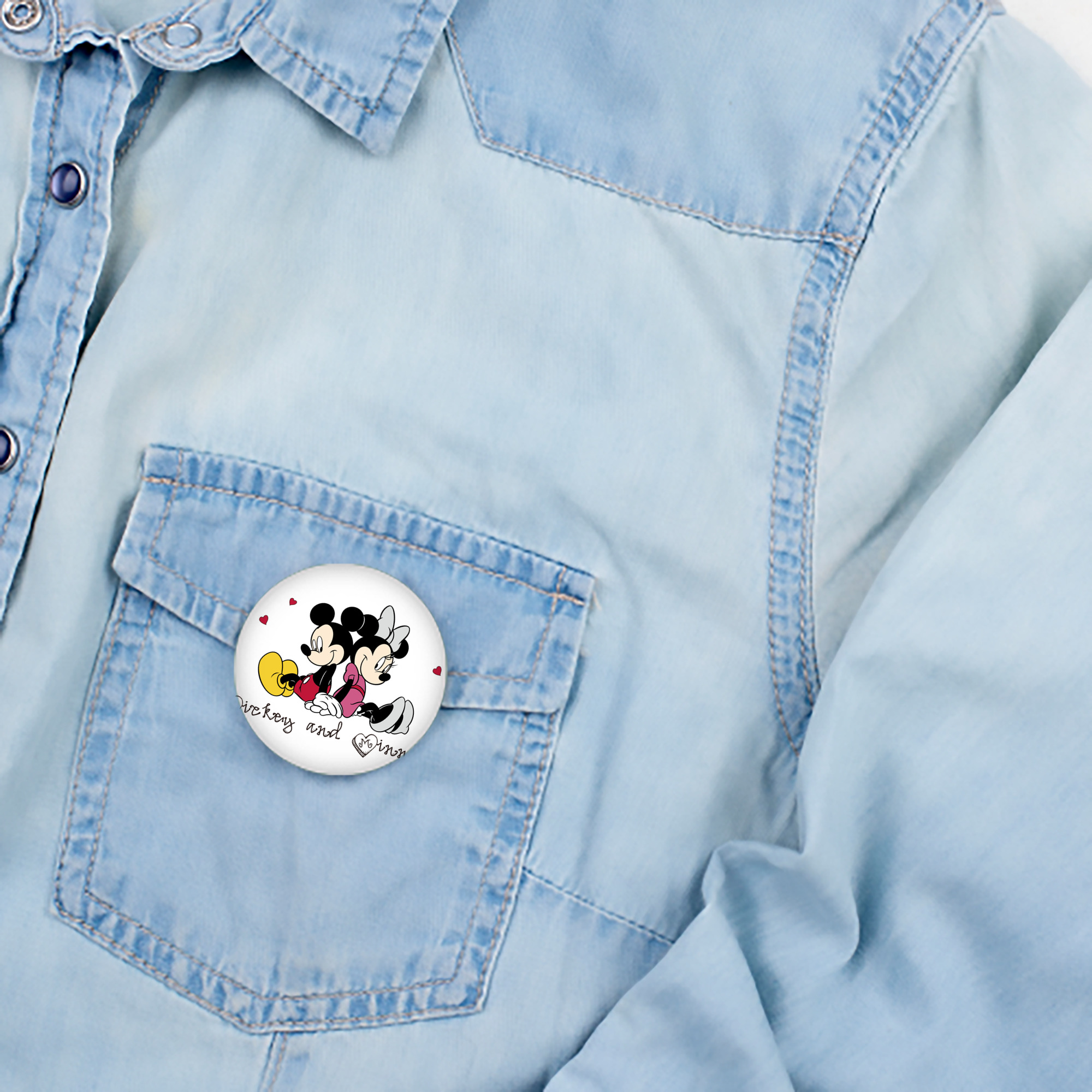 ミッキーマウス Mickey Mouse 6cm 缶バッジ 複数セット