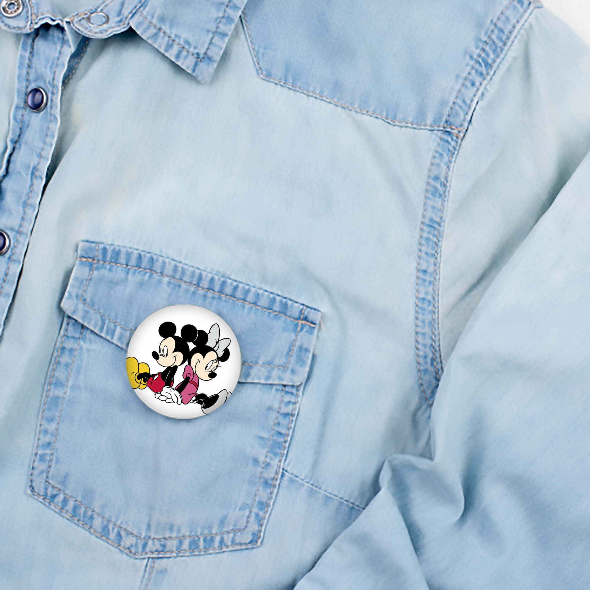 ミッキーマウス Mickey Mouse 6cm 缶バッジ 複数セット