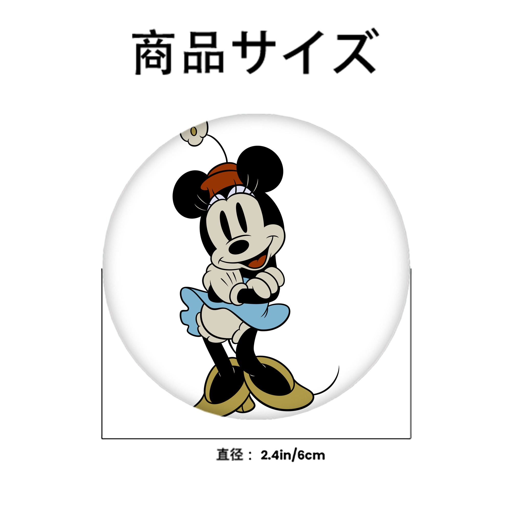 ミッキーマウス Mickey Mouse 6cm 缶バッジ 複数セット