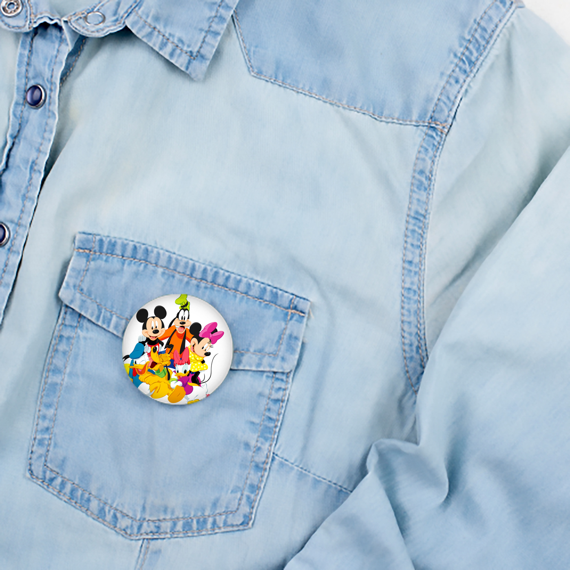 ミッキーマウス Mickey Mouse 6cm 缶バッジ 複数セット
