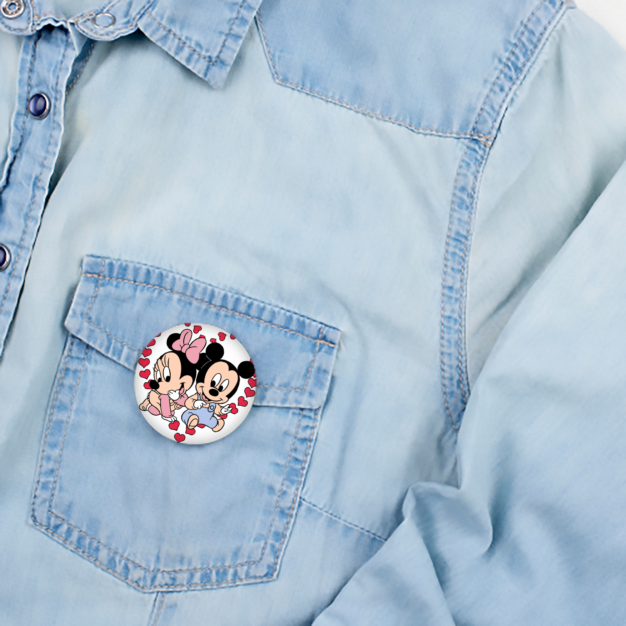 ミッキーマウス Mickey Mouse 6cm 缶バッジ 複数セット