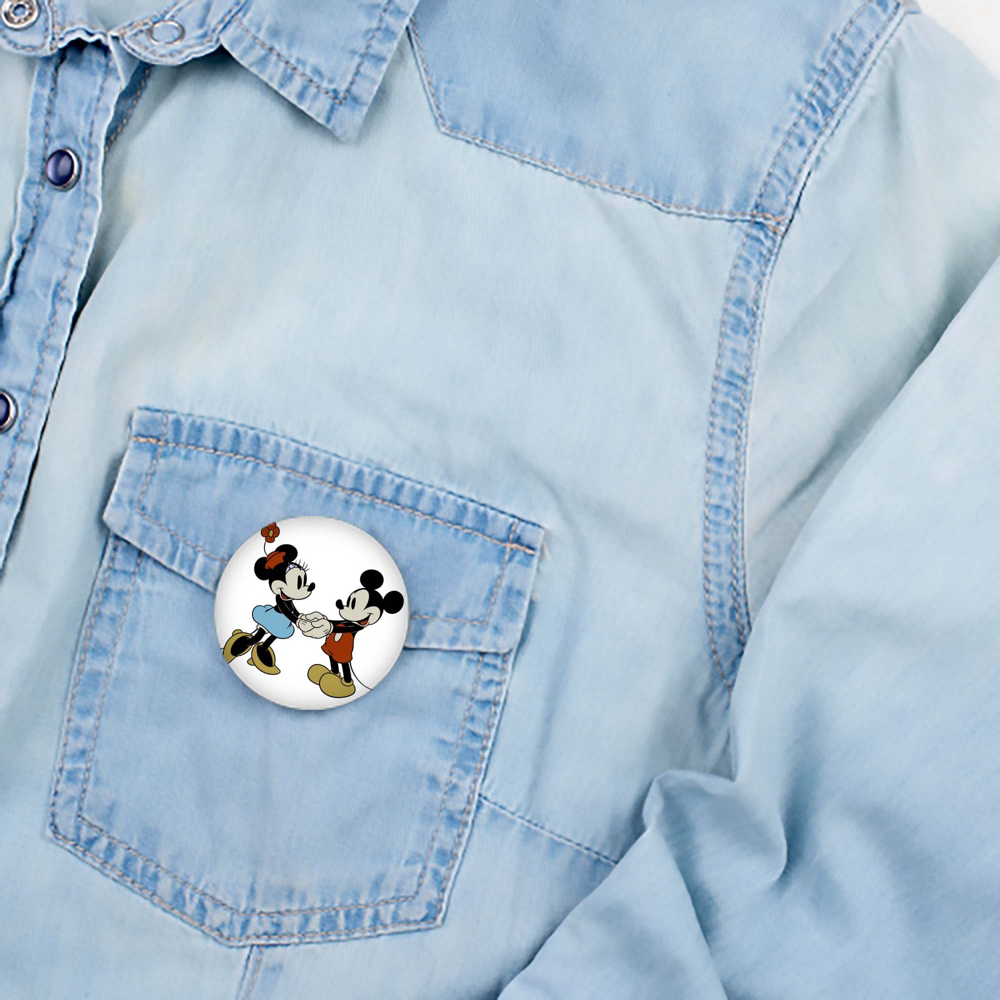 ミッキーマウス Mickey Mouse 6cm 缶バッジ 複数セット