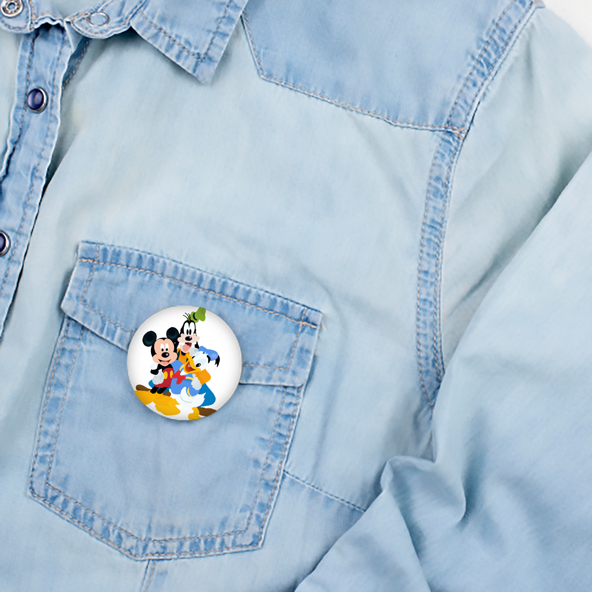 ミッキーマウス Mickey Mouse 6cm 缶バッジ 複数セット