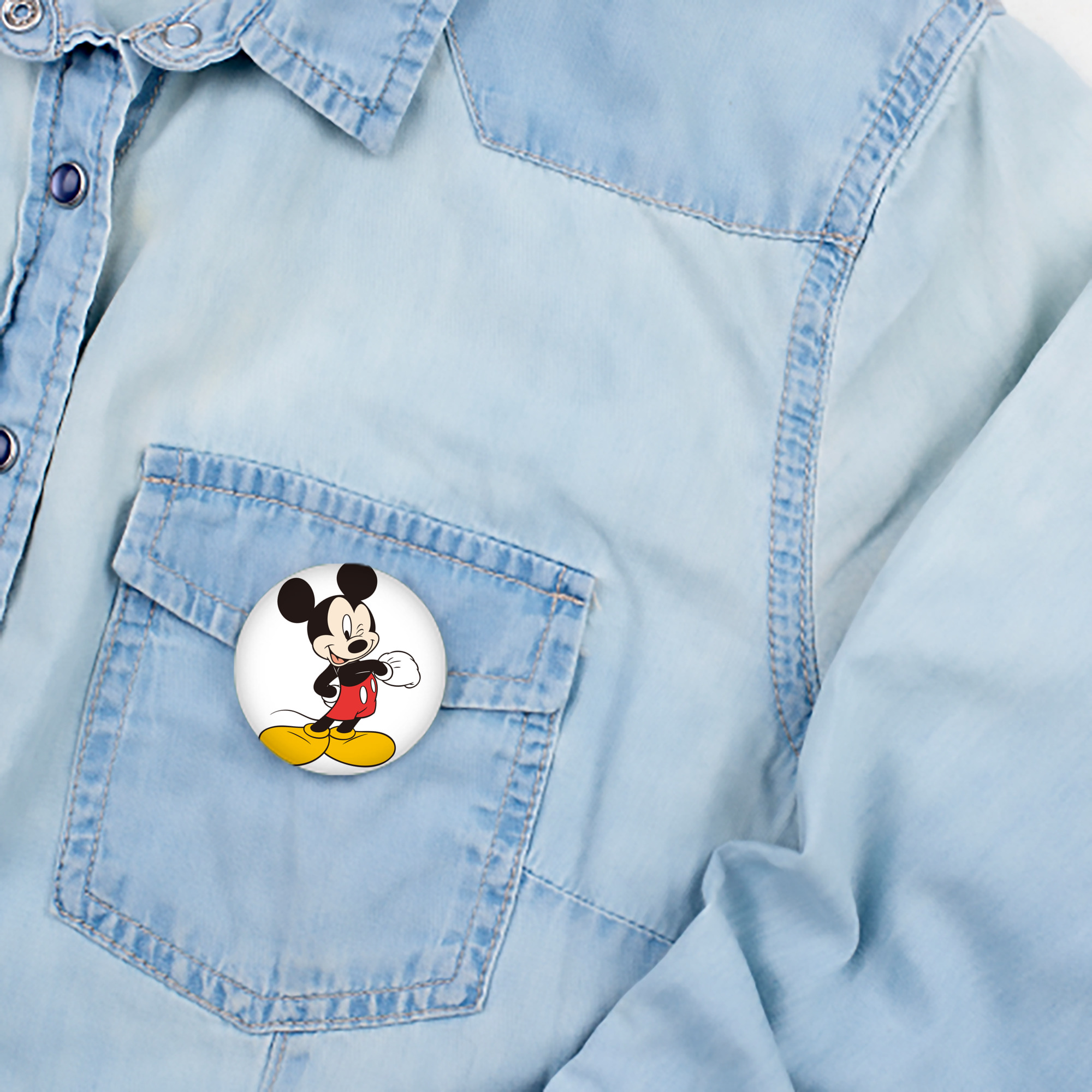 ミッキーマウス Mickey Mouse 6cm 缶バッジ 複数セット