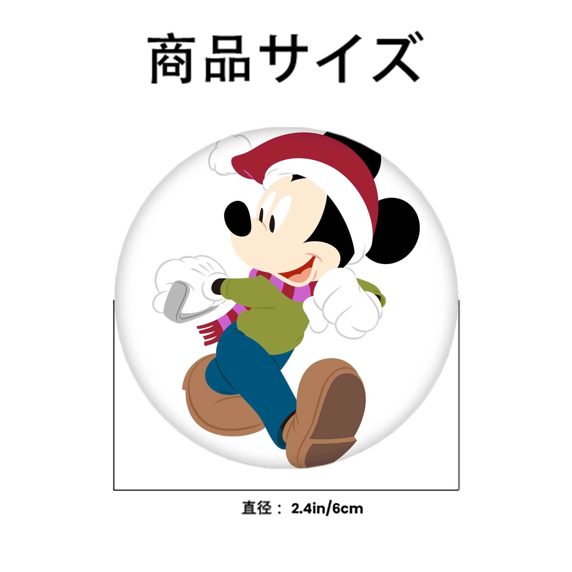 ミッキーマウス Mickey Mouse 6cm 缶バッジ 複数セット