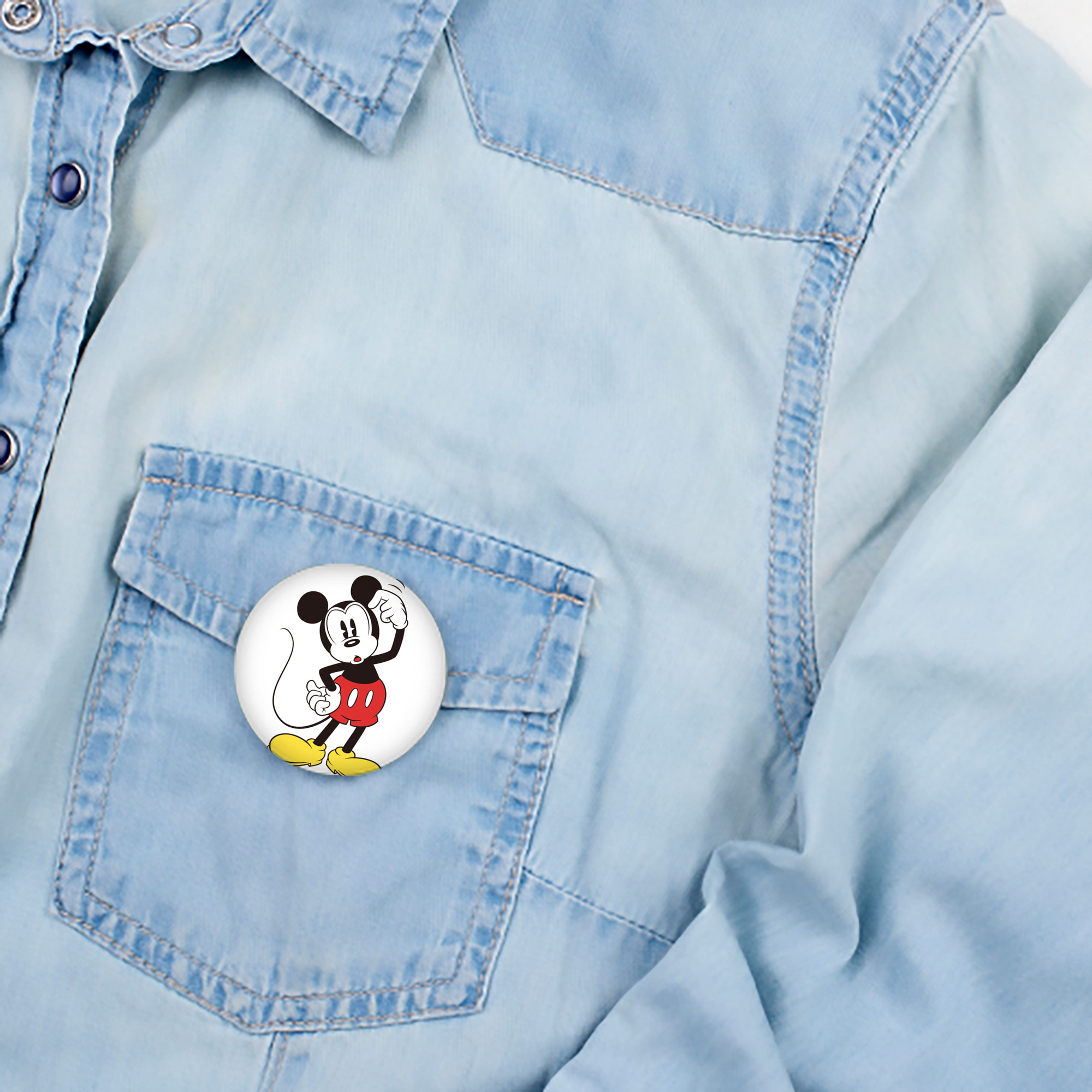 ミッキーマウス Mickey Mouse 6cm 缶バッジ 複数セット