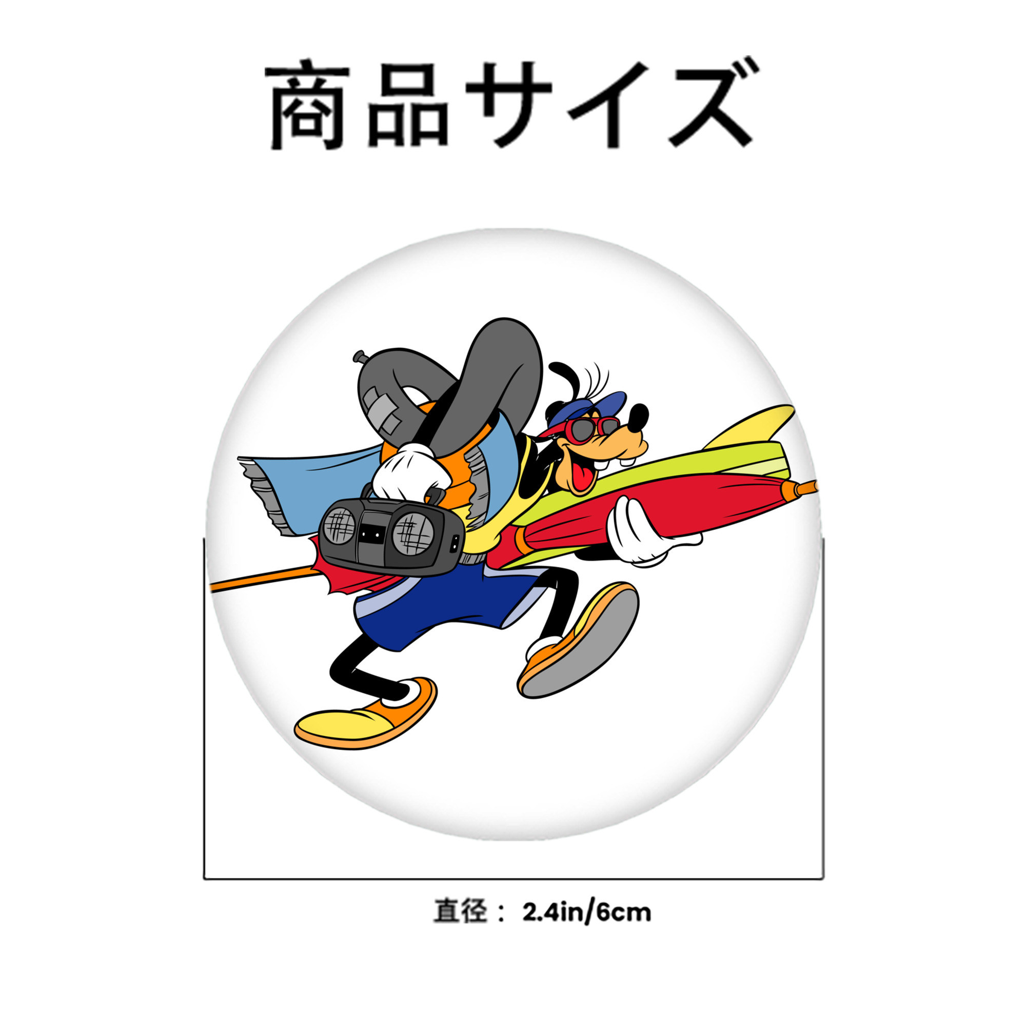 ミッキーマウス Mickey Mouse 6cm 缶バッジ 複数セット
