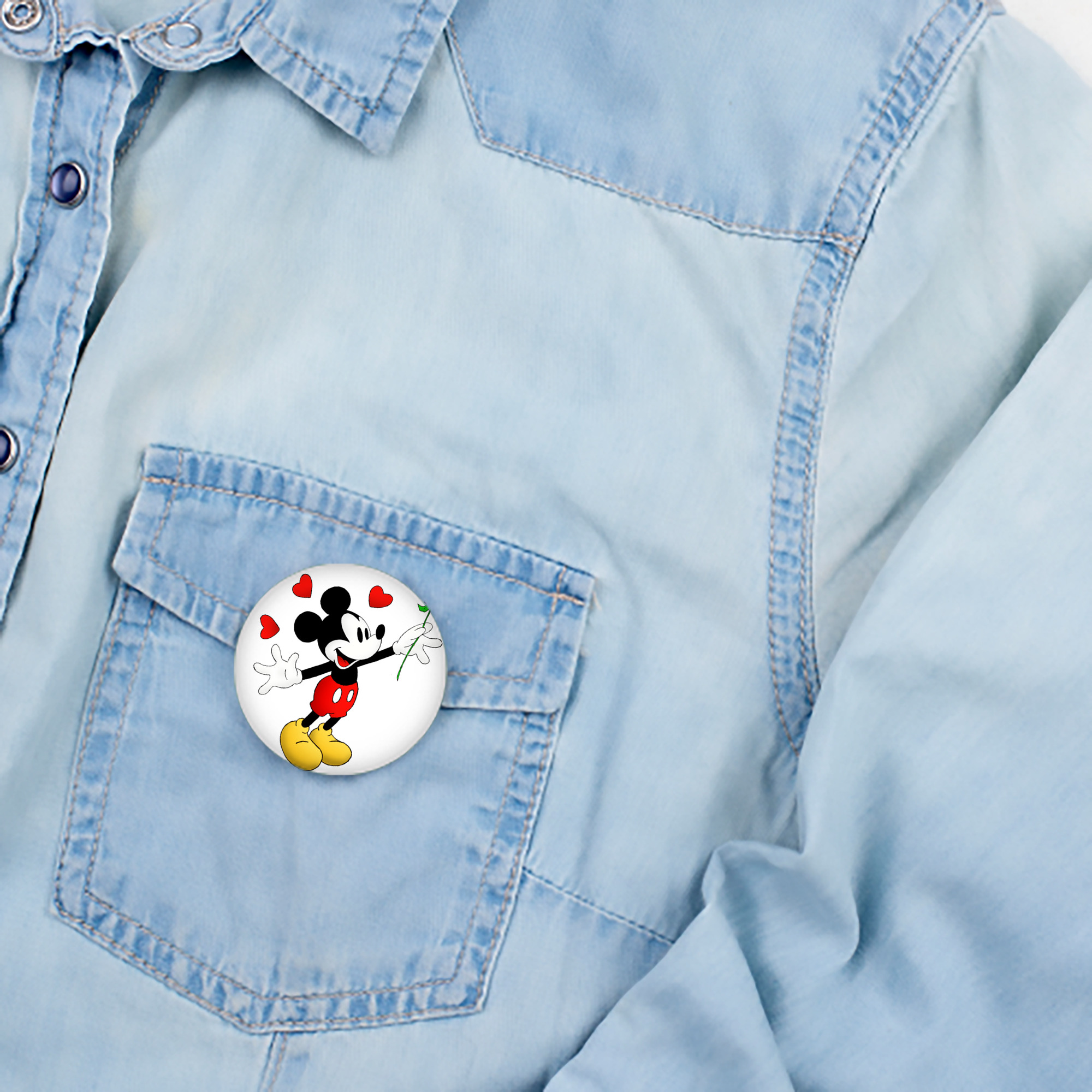 ミッキーマウス Mickey Mouse 6cm 缶バッジ 複数セット