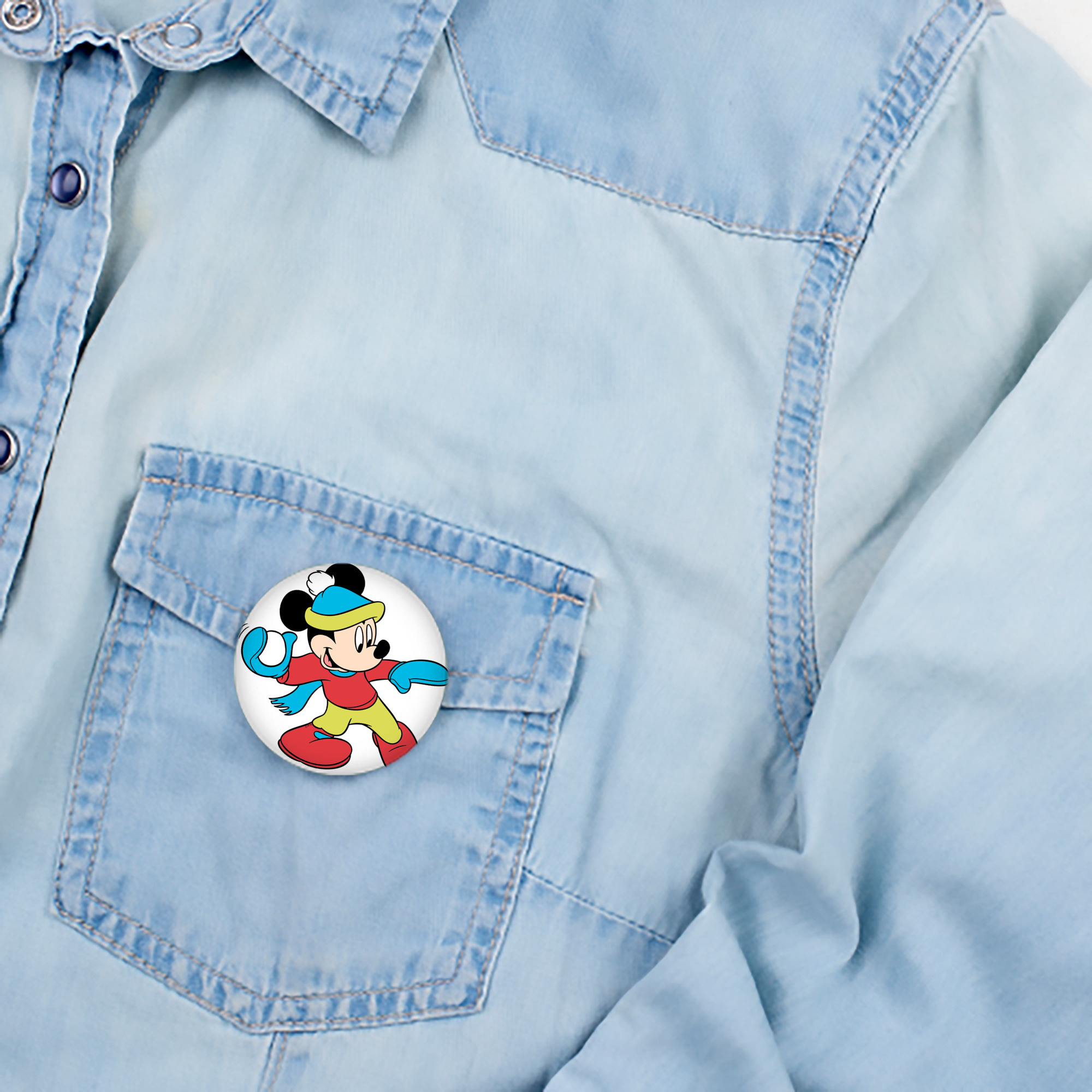 ミッキーマウス Mickey Mouse 6cm 缶バッジ 複数セット