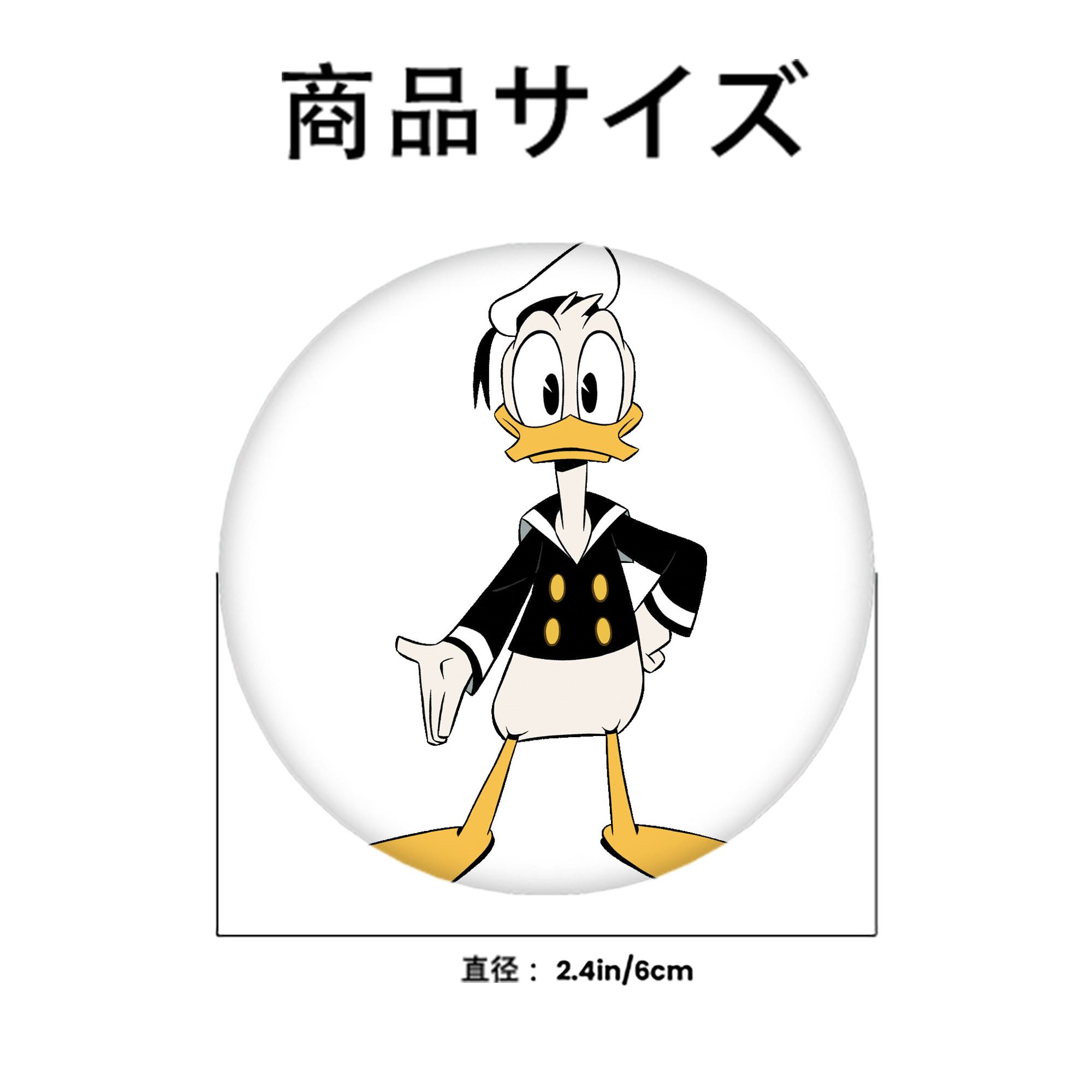 ミッキーマウス Mickey Mouse 6cm 缶バッジ 複数セット
