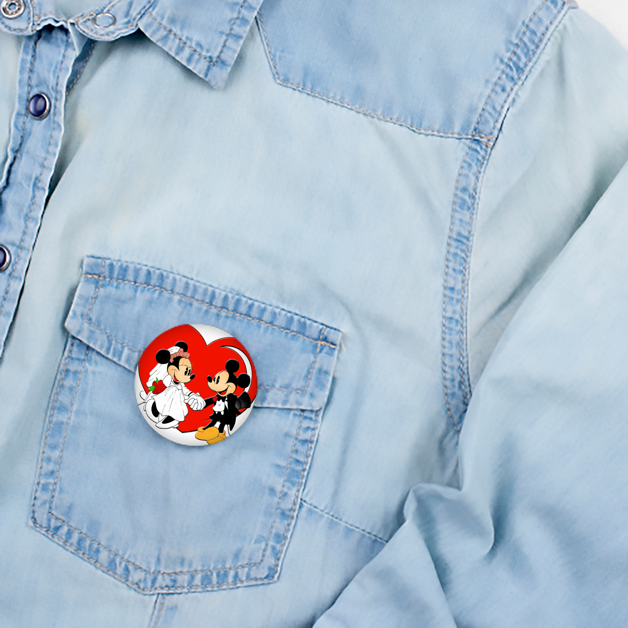 ミッキーマウス Mickey Mouse 6cm 缶バッジ 複数セット