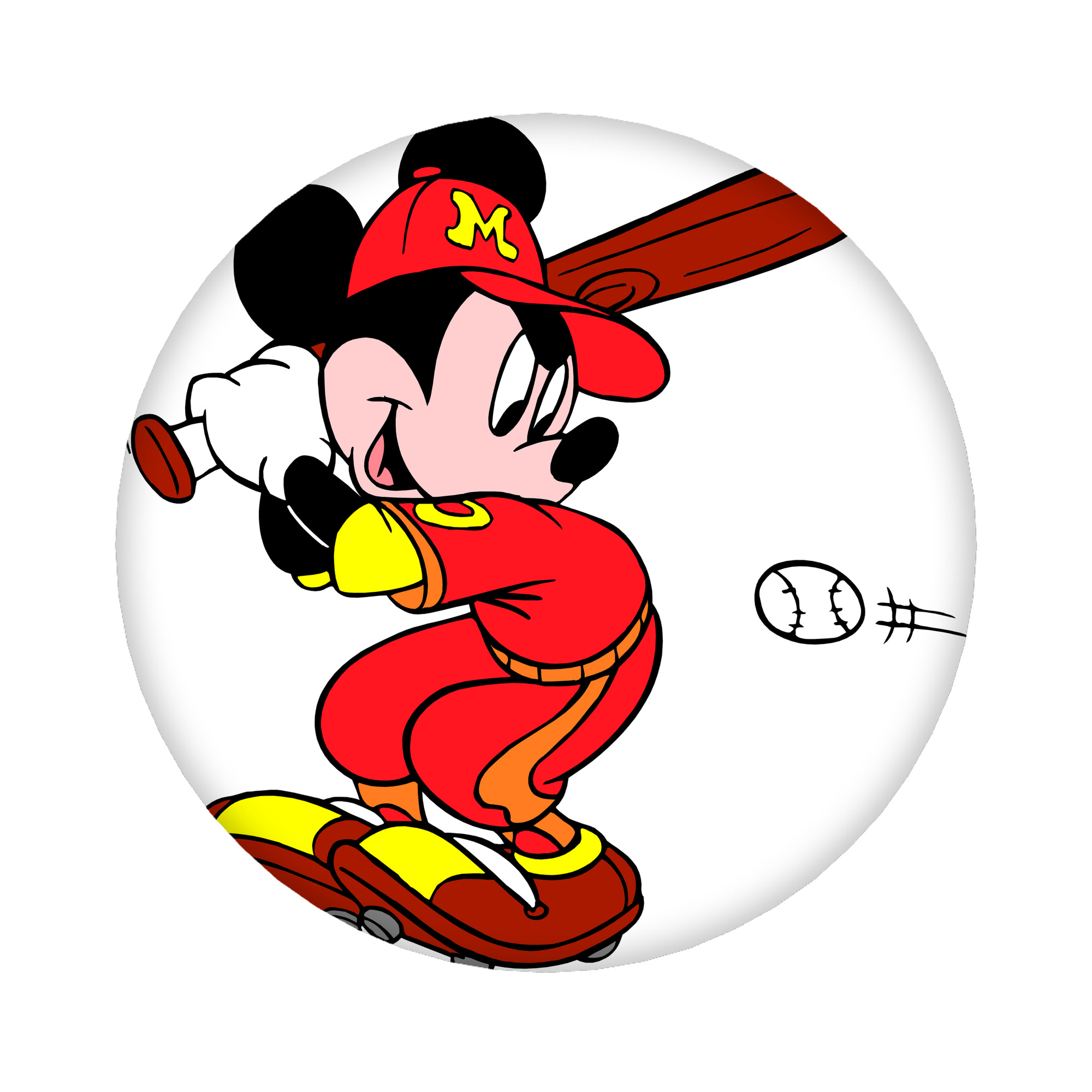 （画像用） ミッキーマウス Mickey Mouse 6cm 缶バッジ 複数セット