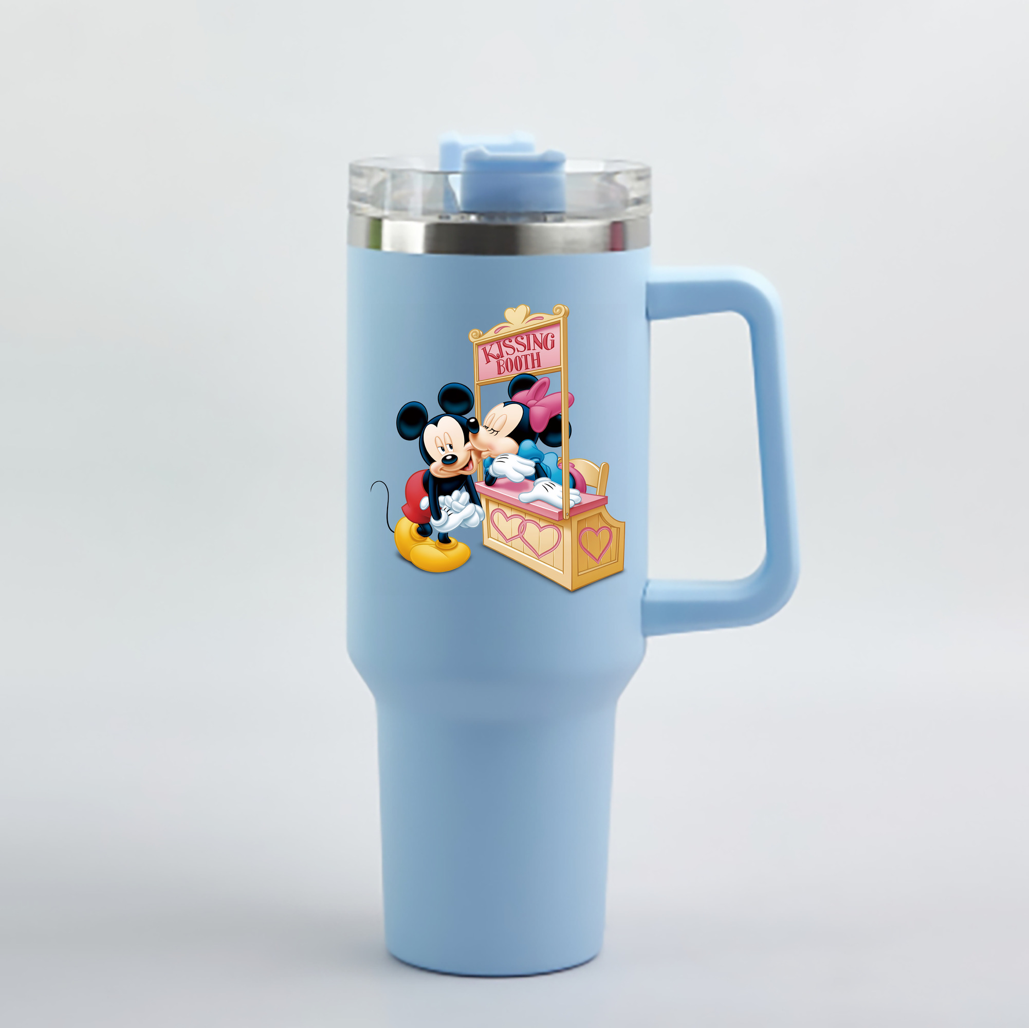（画像用） ミッキーマウス Mickey Mouse 1200mL車用タンブラー - クリスタルステッカー（プラスチックストロー付き）