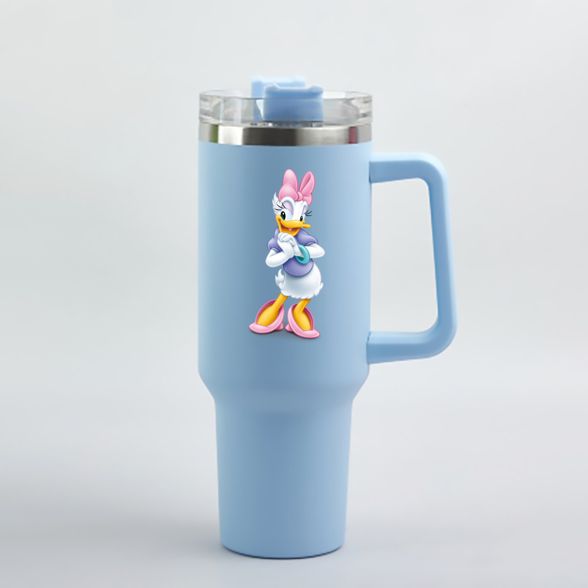 （画像用） ミッキーマウス Mickey Mouse 1200mL車用タンブラー - クリスタルステッカー（プラスチックストロー付き）