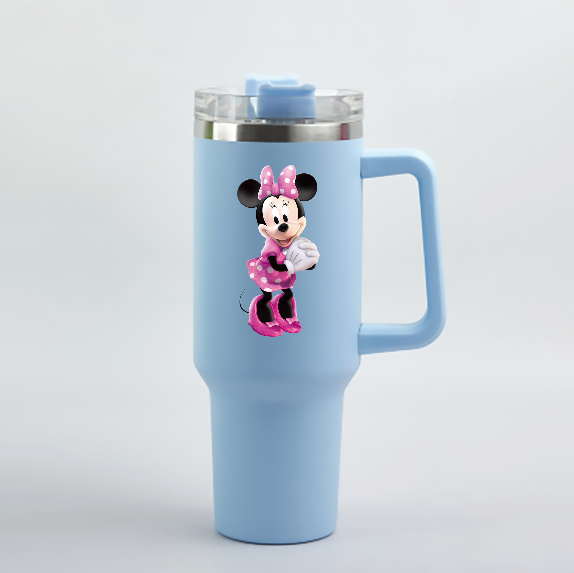 （画像用） ミッキーマウス Mickey Mouse 1200mL車用タンブラー - クリスタルステッカー（プラスチックストロー付き）