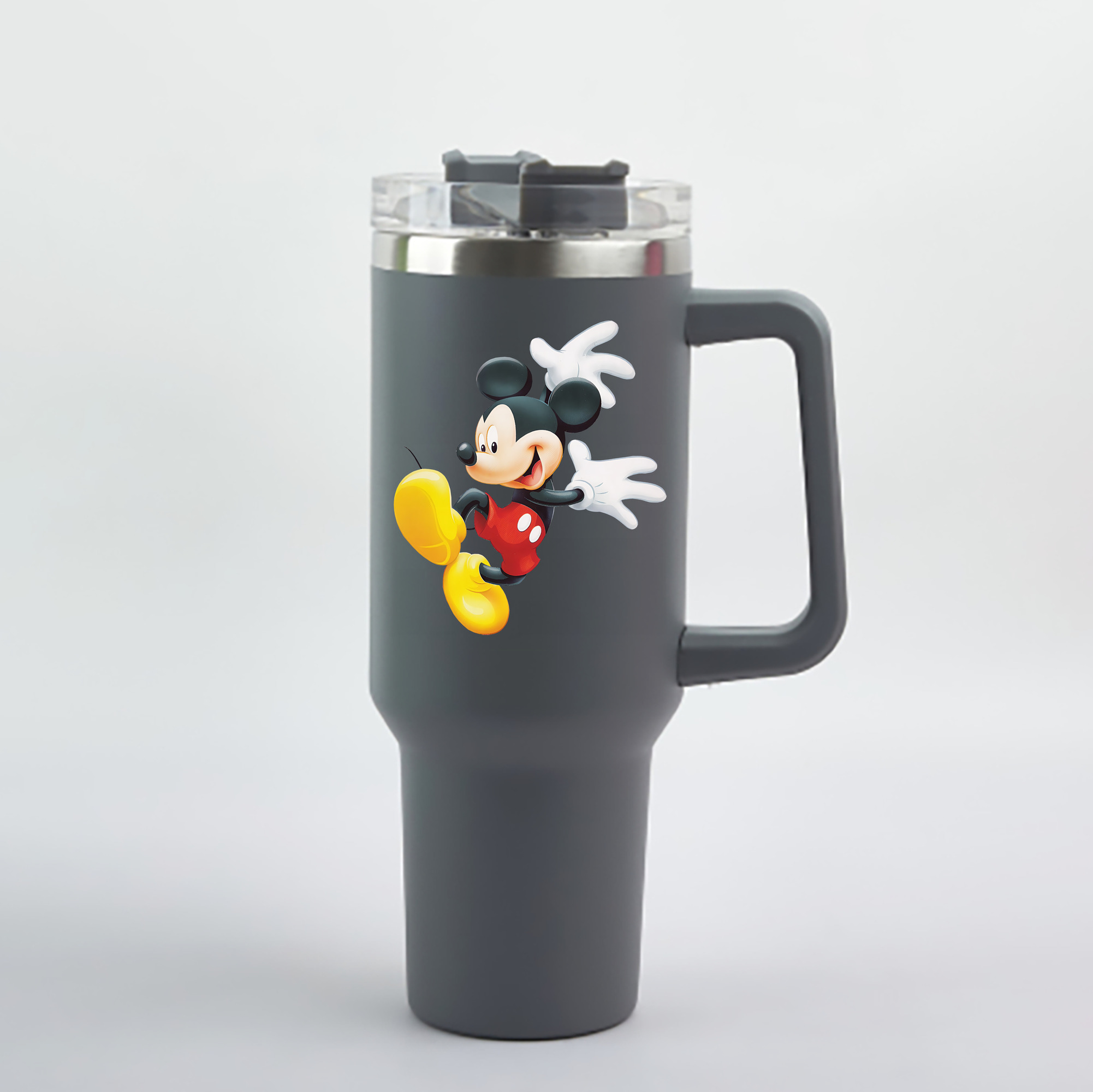 （画像用） ミッキーマウス Mickey Mouse 1200mL車用タンブラー - クリスタルステッカー（プラスチックストロー付き）