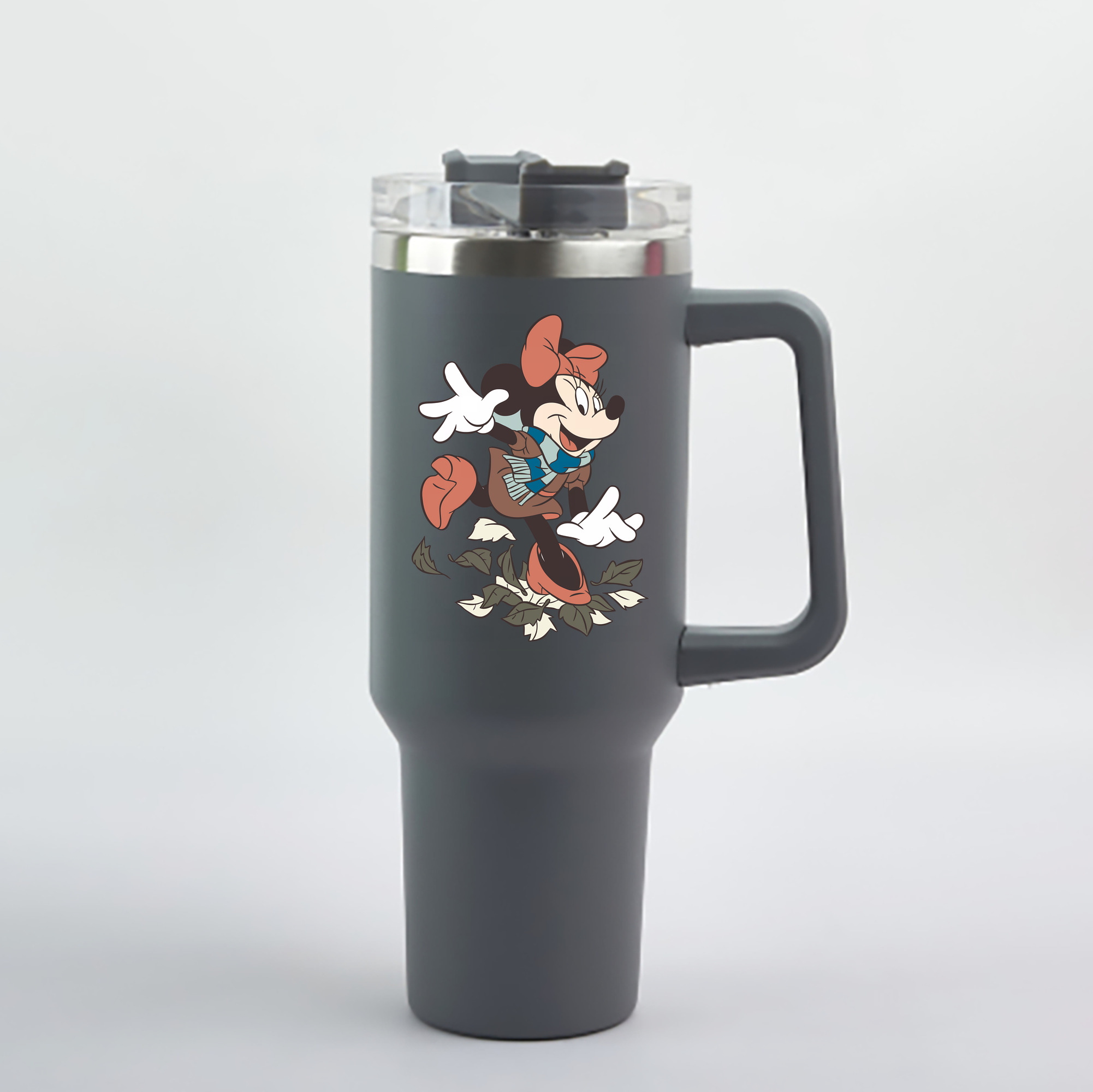 （画像用） ミッキーマウス Mickey Mouse 1200mL車用タンブラー - クリスタルステッカー（プラスチックストロー付き）